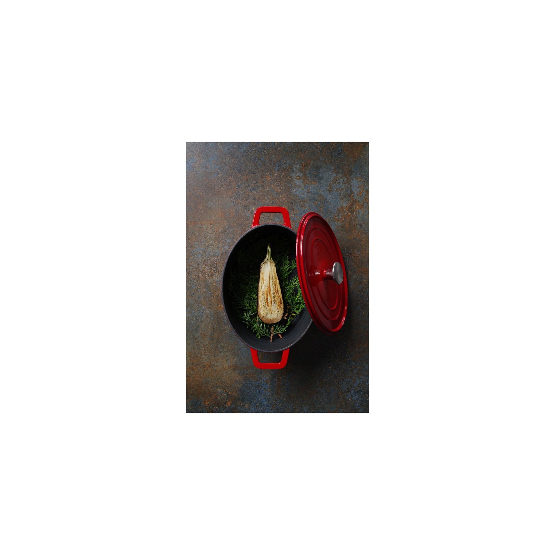Emaillierter Gusseisentopf, 4,4L, Rot, 365x290x(H)115mm Emaillierter Gusseisentopf, 4,4L, Rot, 365x290x(H)115mm