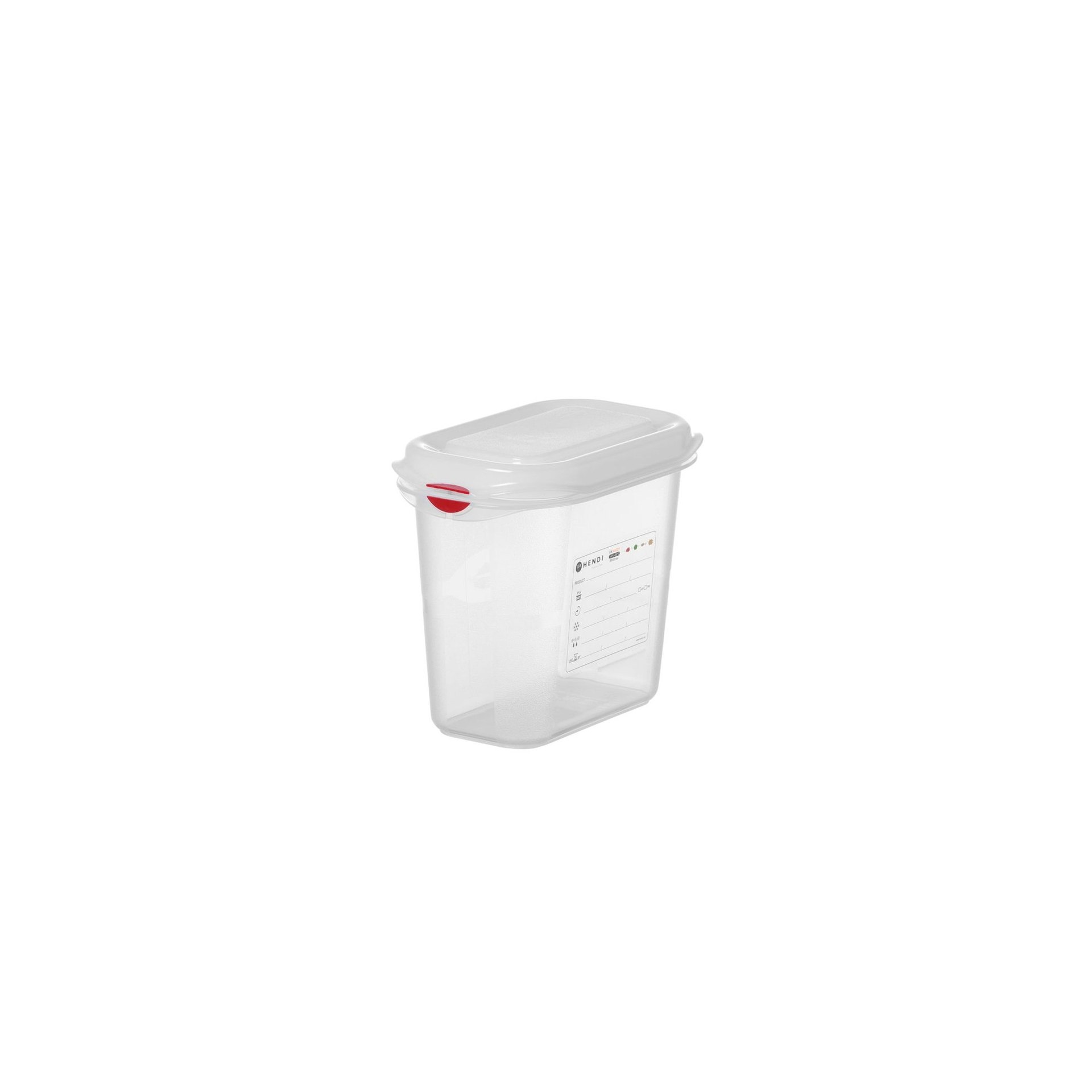 GN 1/9 Behälter, Polypropylen, GN 1/9, 1,5L, Transparent, 176x108x(H)150mm, Rechteckig GN 1/9 Behälter, Polypropylen, GN 1/9, 1,5L, Transparent, 176x108x(H)150mm, Rechteckig