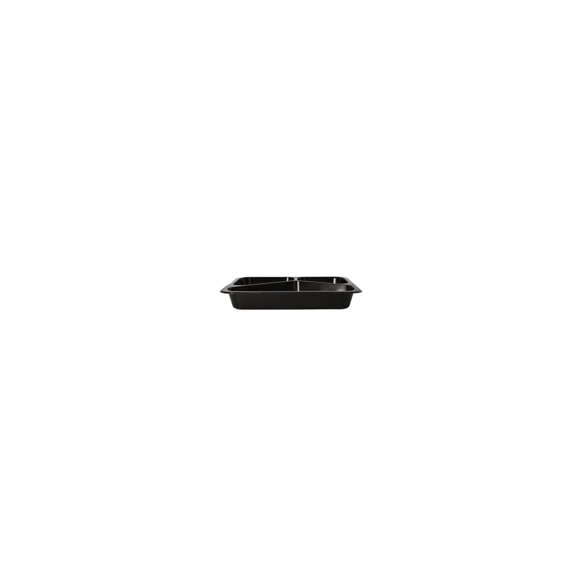 Mikrowellenschalen, PP 3-geteilt 765 ml 3,2 cm x 22,7 cm x 17,8 cm schwarz Mikrowellenschalen, PP 3-geteilt 765 ml 3,2 cm x 22,7 cm x 17,8 cm schwarz