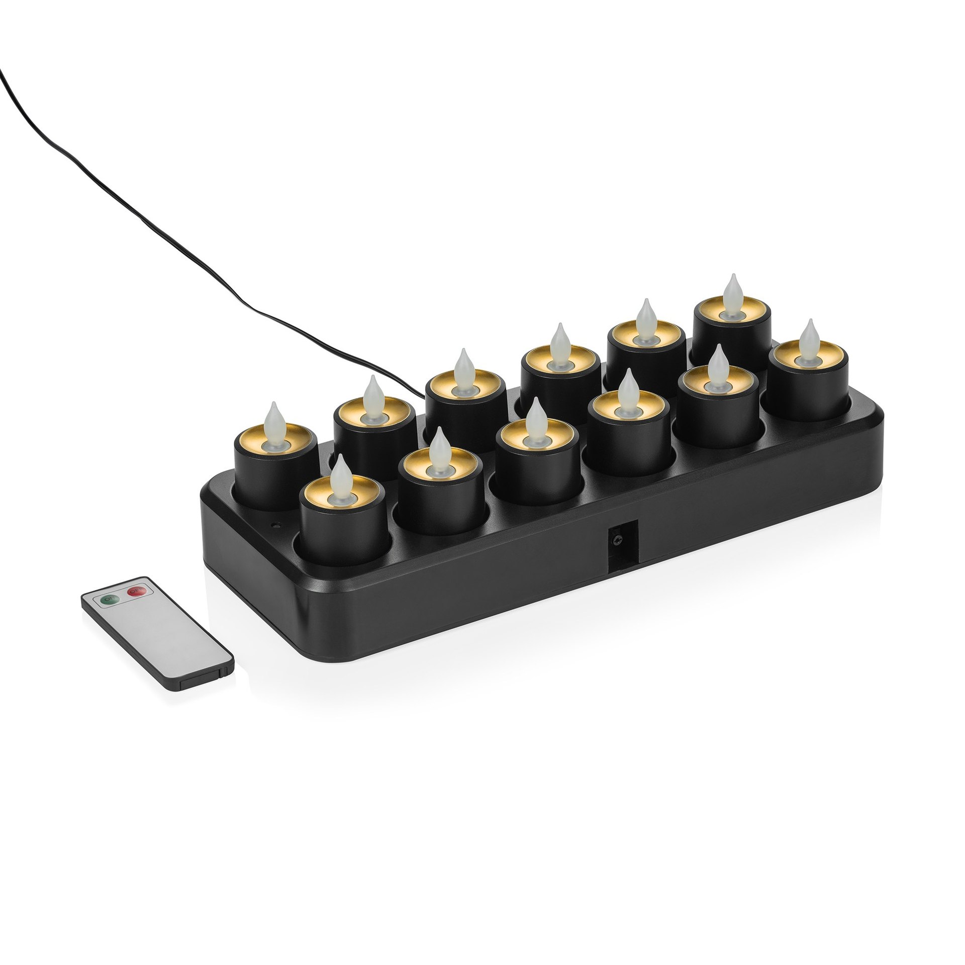 LED Teelichter YUYU, 30 x 14 x 3 cm, wiederaufladbar