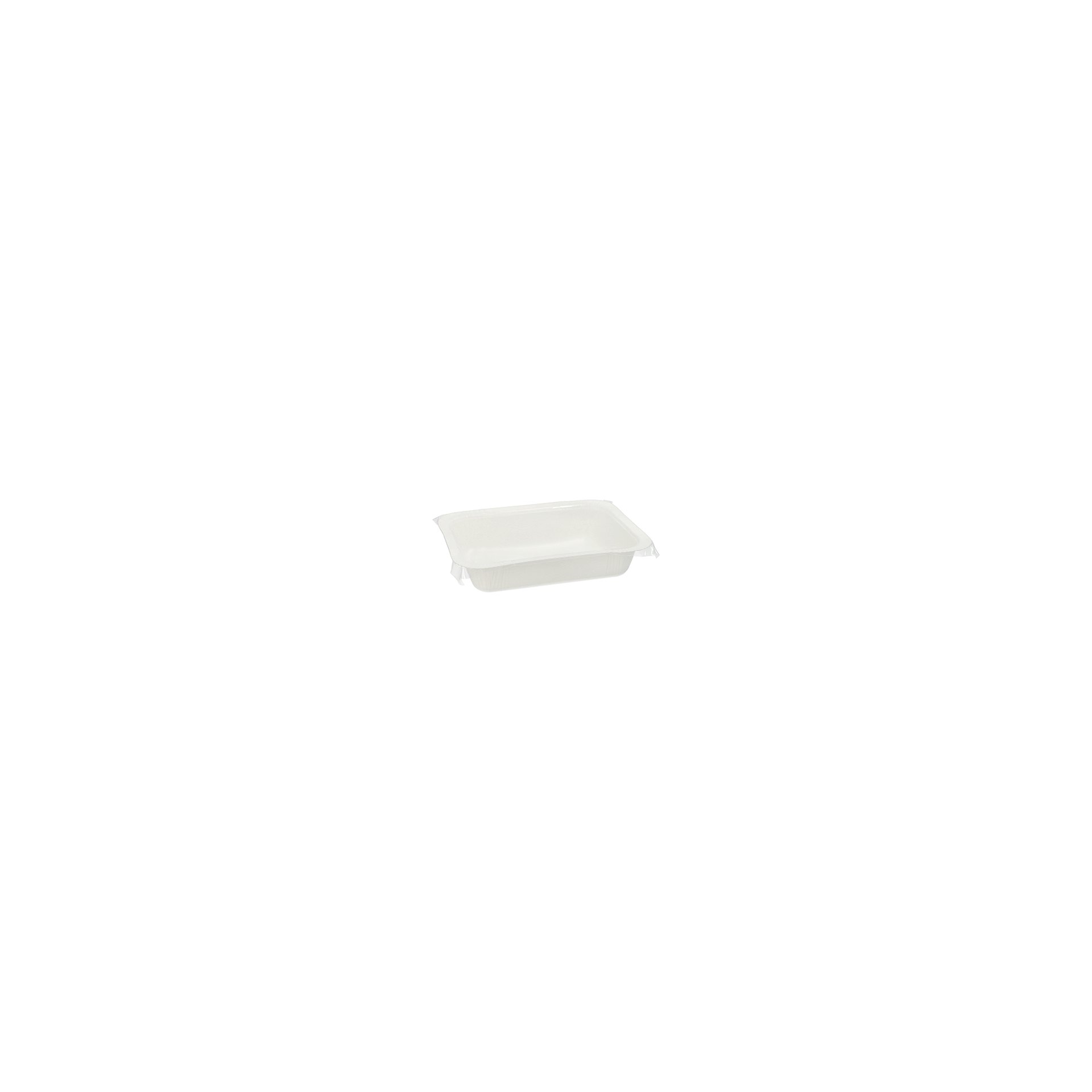 Siegelschalen, Pappe eckig 530 ml 3,7 cm x 13,7 cm x 18,1 cm weiss