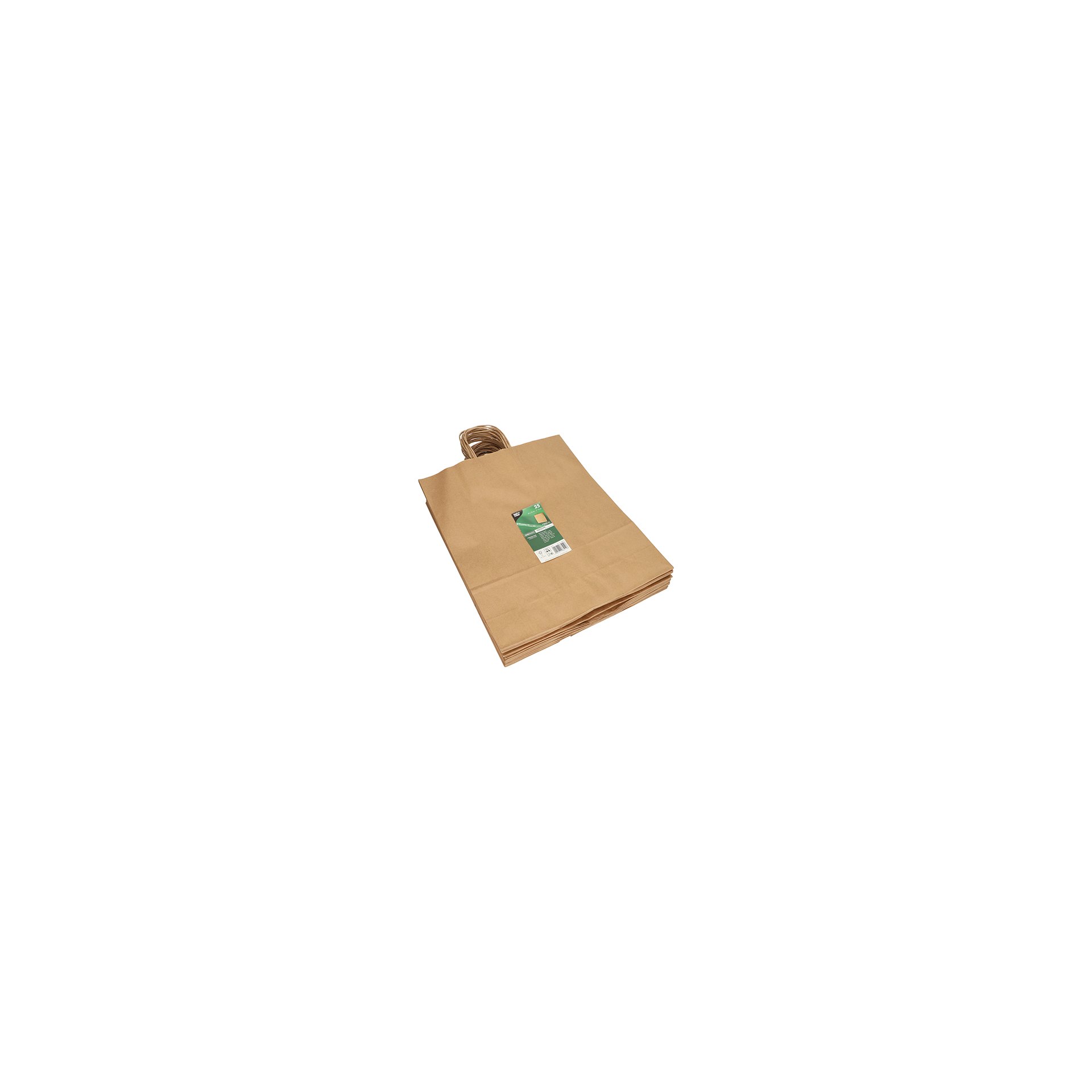 Tragetaschen, Papier 40 cm x 32 cm x 12 cm braun mit gedrehtem Tragegriff