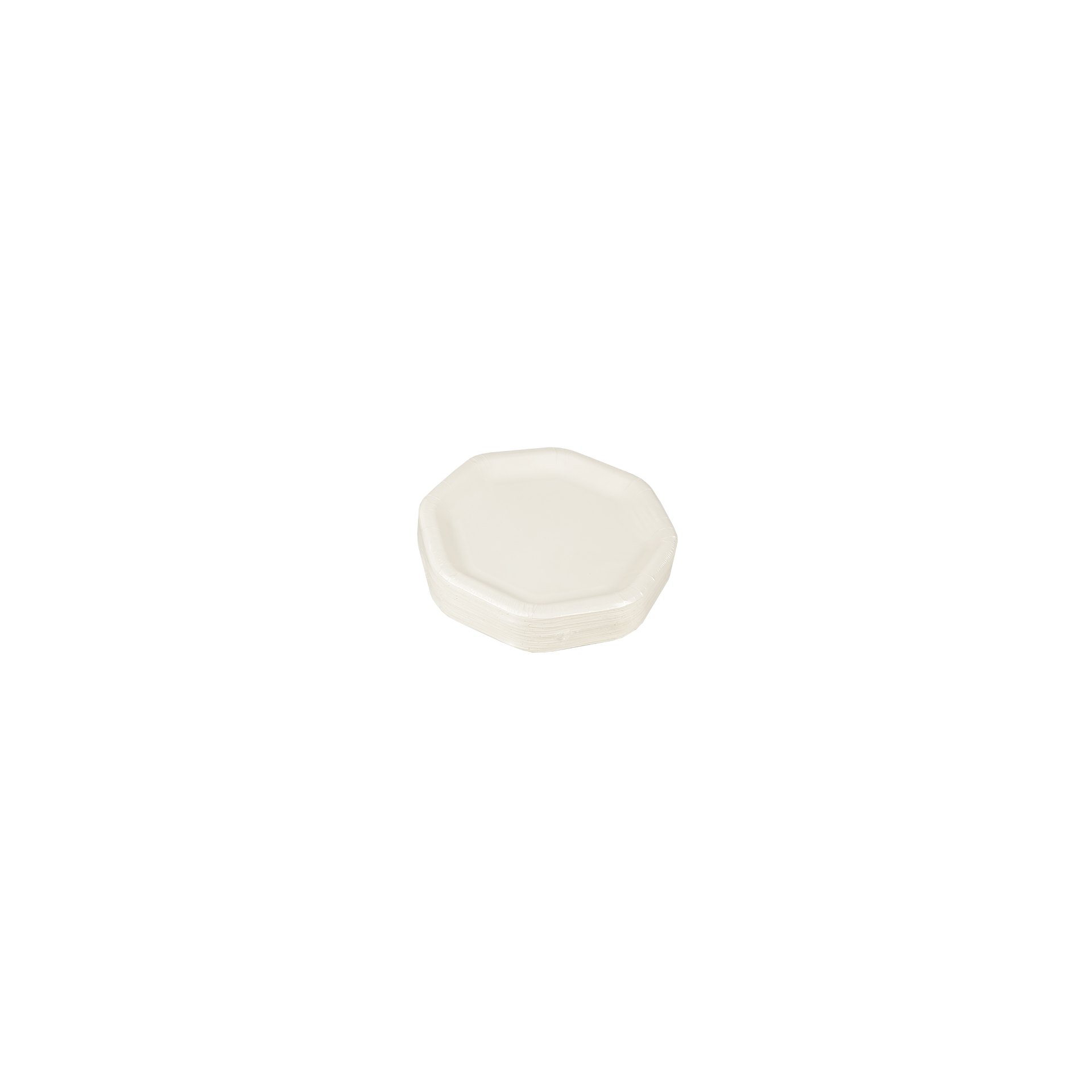 Teller, Pappe "pure" 8-eckig 23,5 cm x 23,5 cm weiss