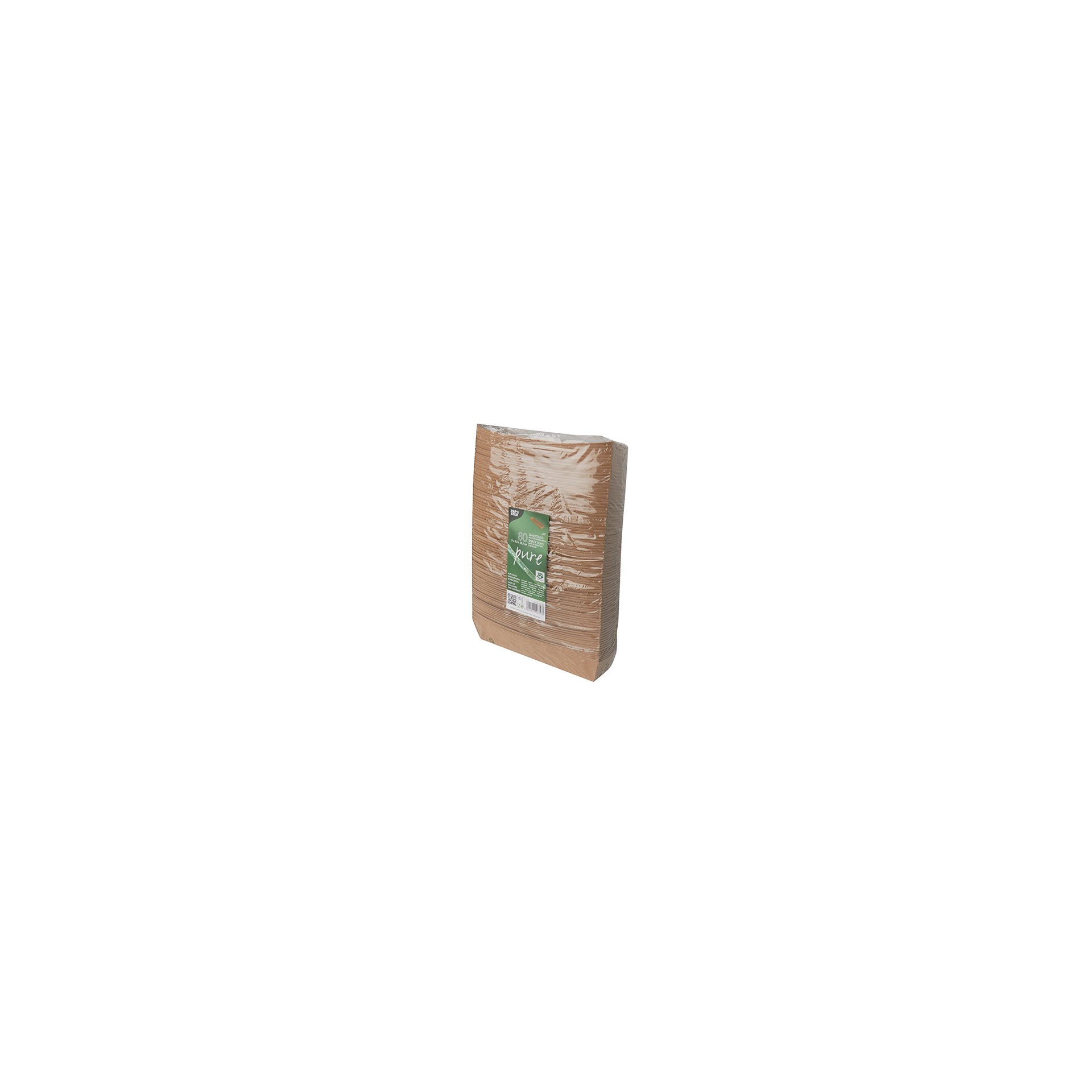 Snacktrays, Pappe "pure" 3,5 cm x 3,3 cm x 18,5 cm braun "100% Fair"