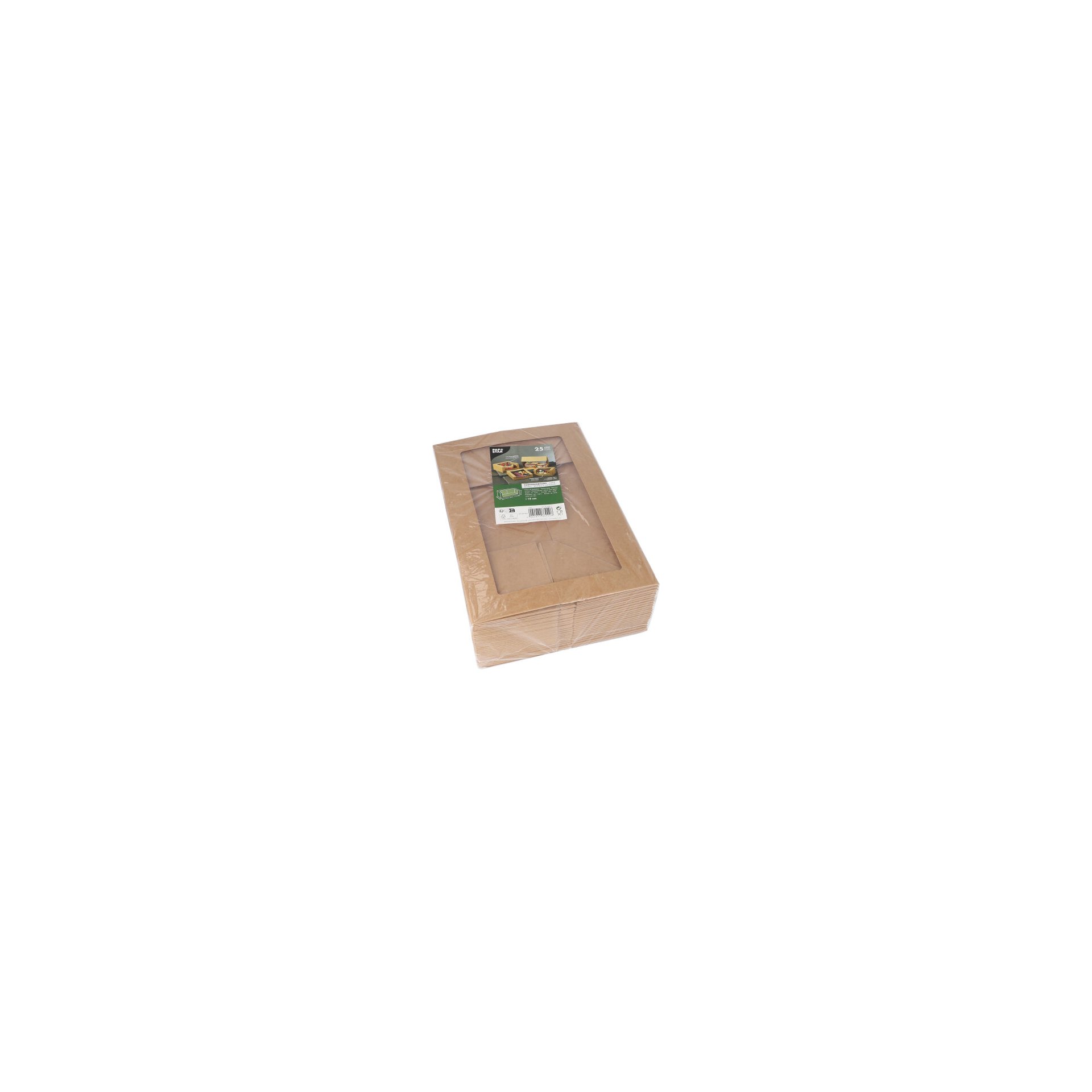 Tortenkartons mit Deckel eckig 10 cm x 32 cm x 12 cm mit Sichtfenster aus PLA
