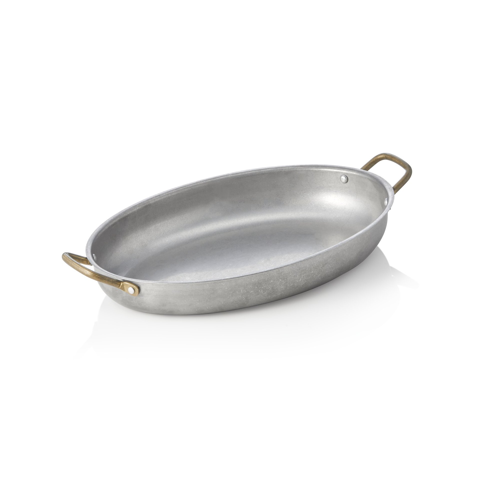 Servierpfanne STEEL & STYLE VINTAGE, mit 2 Messinggriffen, 31 x 22 x 4,5 cm, 1,4 ltr., Chromnickelstahl Servierpfanne STEEL & STYLE VINTAGE, mit 2 Messinggriffen, 31 x 22 x 4,5 cm, 1,4 ltr., Chromnickelstahl