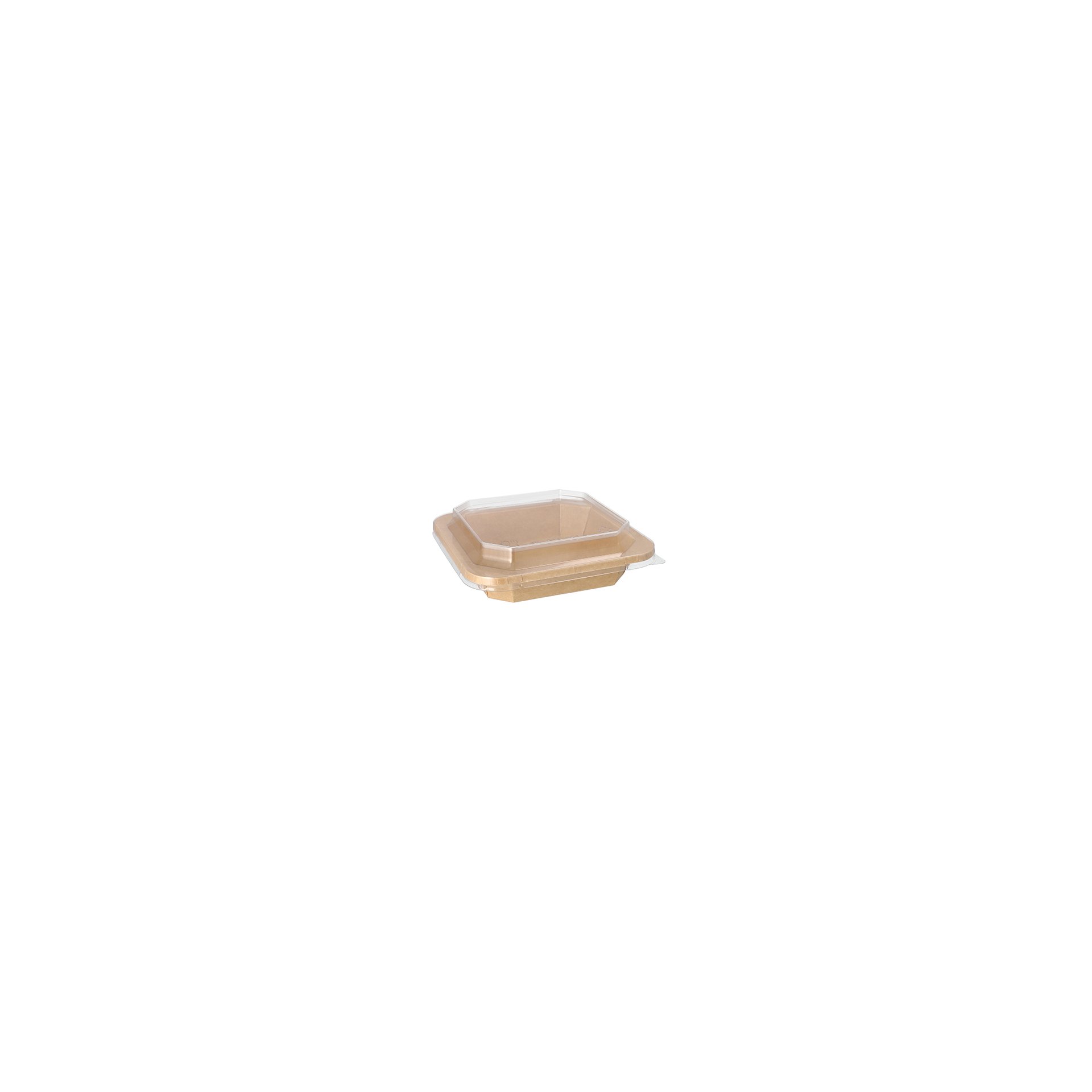 Lunchboxen, Pappe eckig 500 ml 3,3 cm x 16,2 cm x 16,2 cm braun