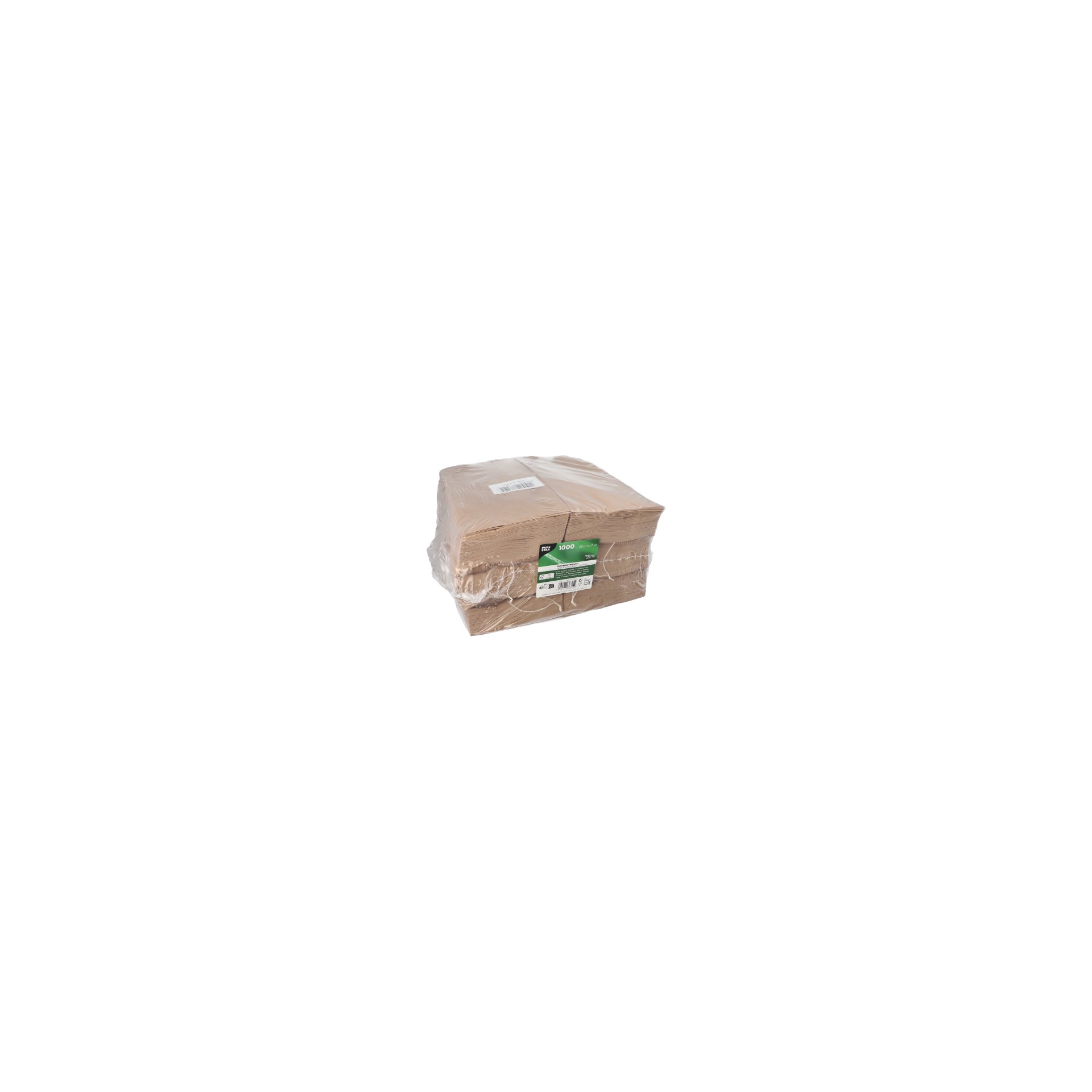 Papierfaltenbeutel gefädelt Kraftpapier 28 cm x 13 cm x 7 cm braun Füllinhalt 1,5 kg