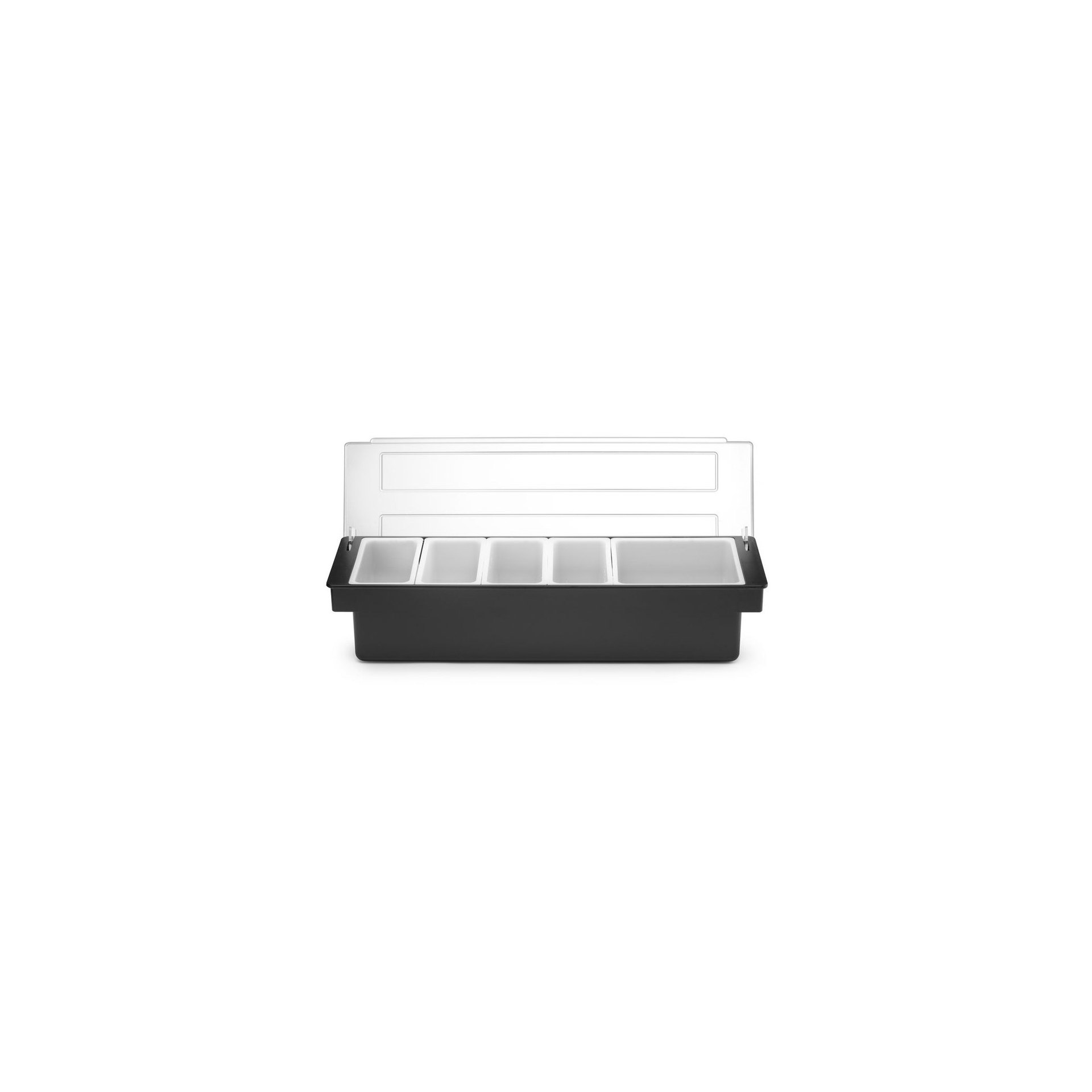 Zutatenbehälter – 5 Fächer, BarUp, Schwarz, 480x150x(H)100mm Zutatenbehälter – 5 Fächer, BarUp, Schwarz, 480x150x(H)100mm