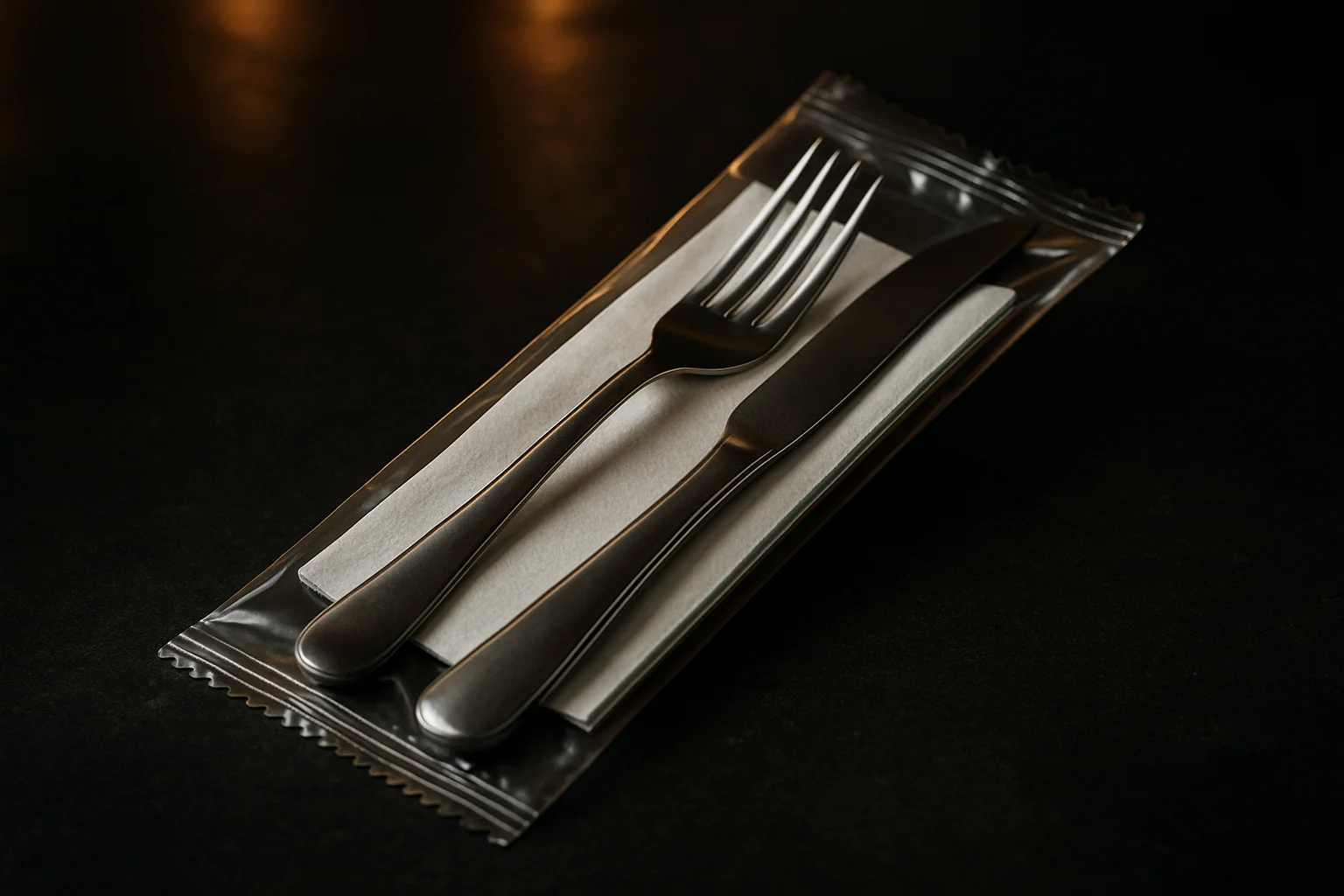 Bestecksets verpackt für Ausgabe und To-go