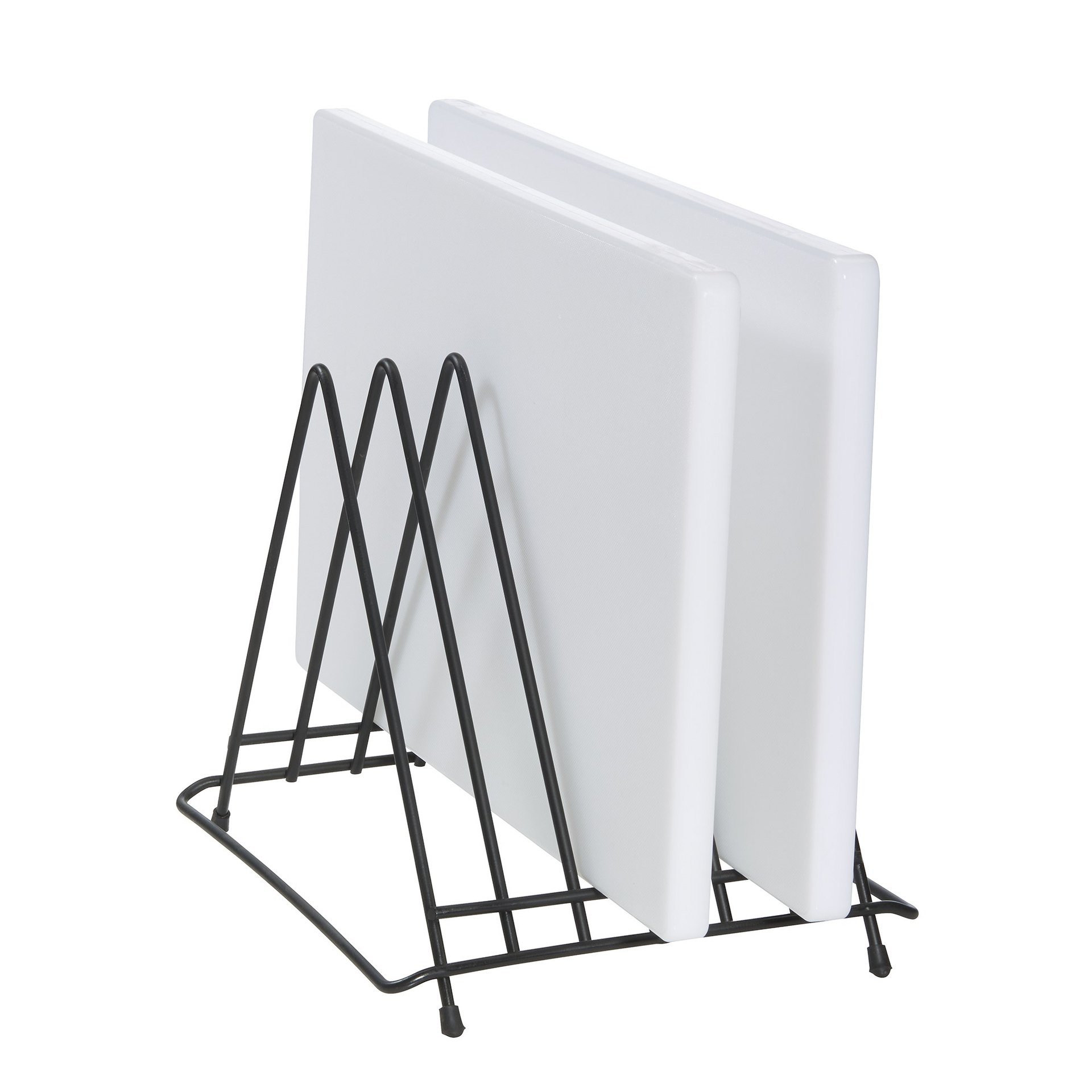 Schneidbretthalter für 6 Bretter bis max. 2,8 cm, 34,5 x 26,5 x 27,5, Chromnickelstahl, pulverbeschichtet schwarz Schneidbretthalter für 6 Bretter bis max. 2,8 cm, 34,5 x 26,5 x 27,5, Chromnickelstahl, pulverbeschichtet schwarz