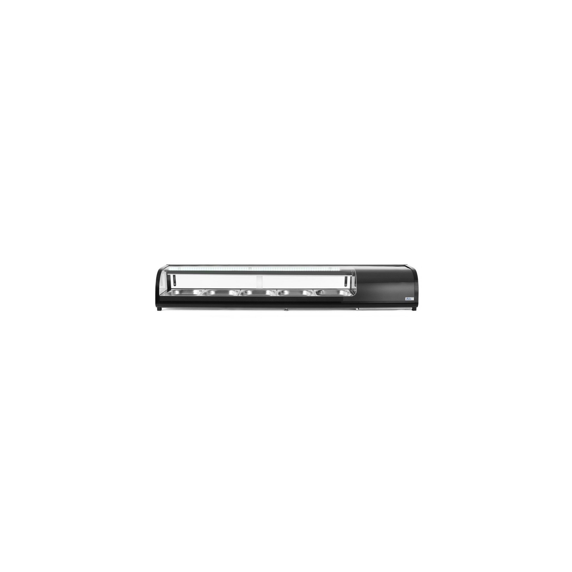 Sushi-Vitrine, Fassungsvermögen: 5x GN ½ Schwarz 1800x420x265mm