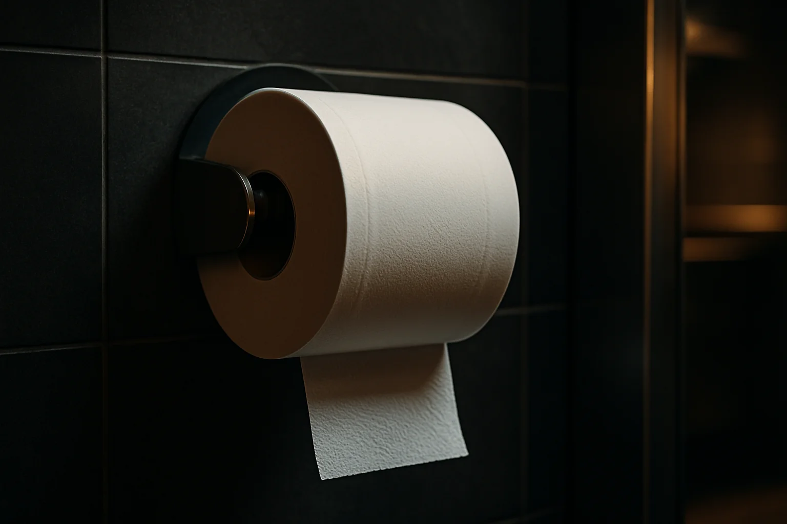 Toilettenpapierrolle in gewerblicher Sanitärumgebung
