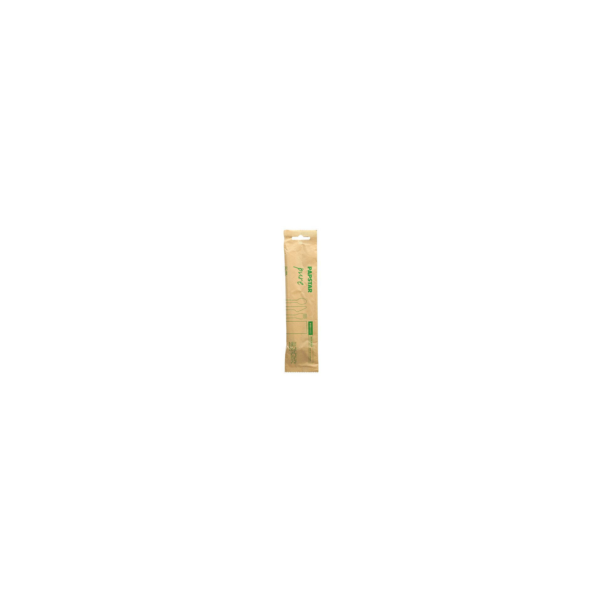 Besteckset, Holz "pure" : Messer, Gabel, Löffel, Serviette in Papierbeutel Besteckset, Holz "pure" : Messer, Gabel, Löffel, Serviette in Papierbeutel