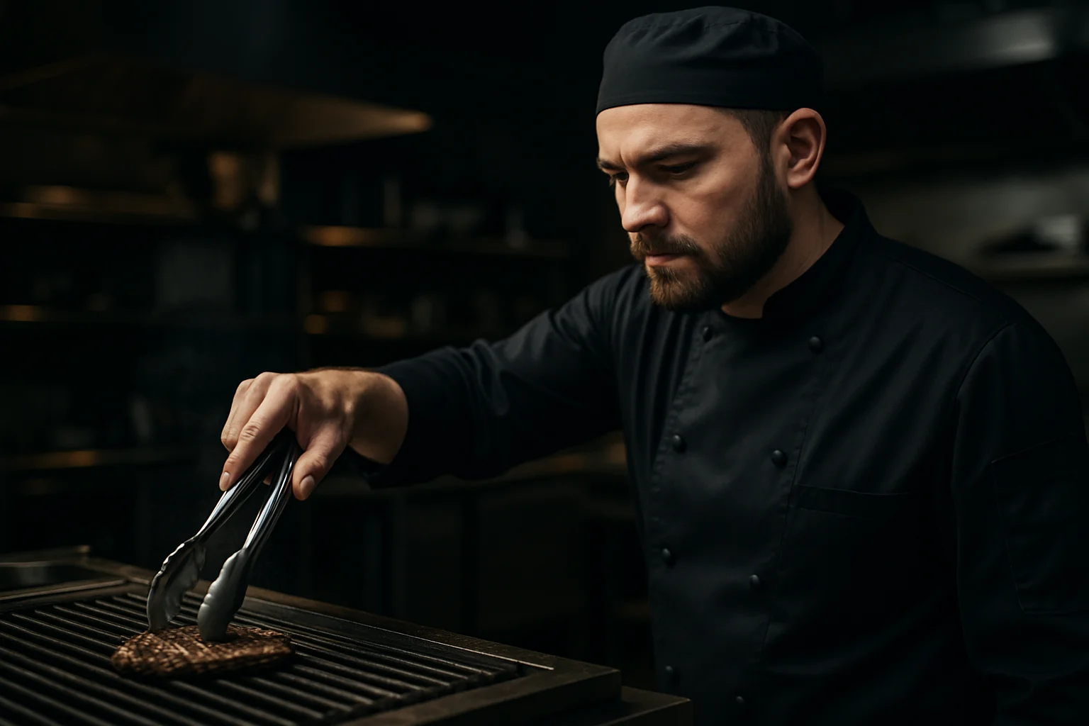 Robuste Brat- und Grillzange im Einsatz am Grill
