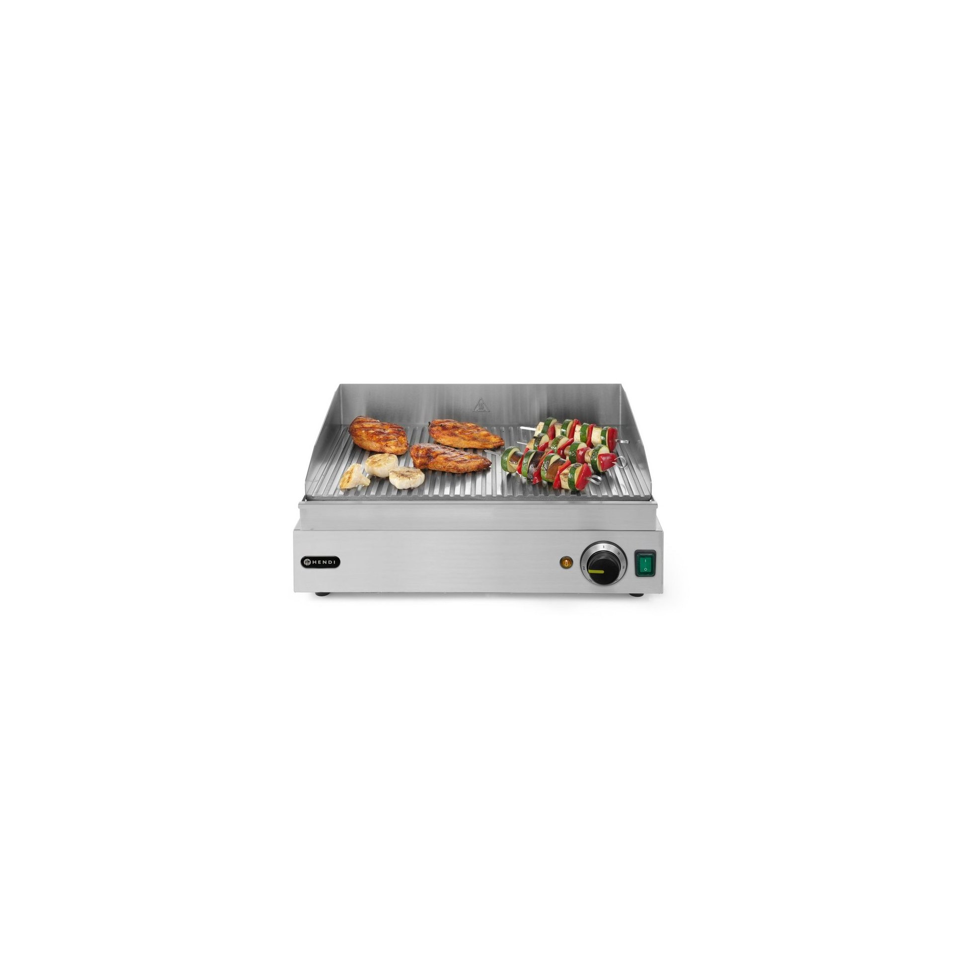 Grillplatte, Profi Line, gerillte Ausführung, 230V/2400W, 527x404x(H)233mm
