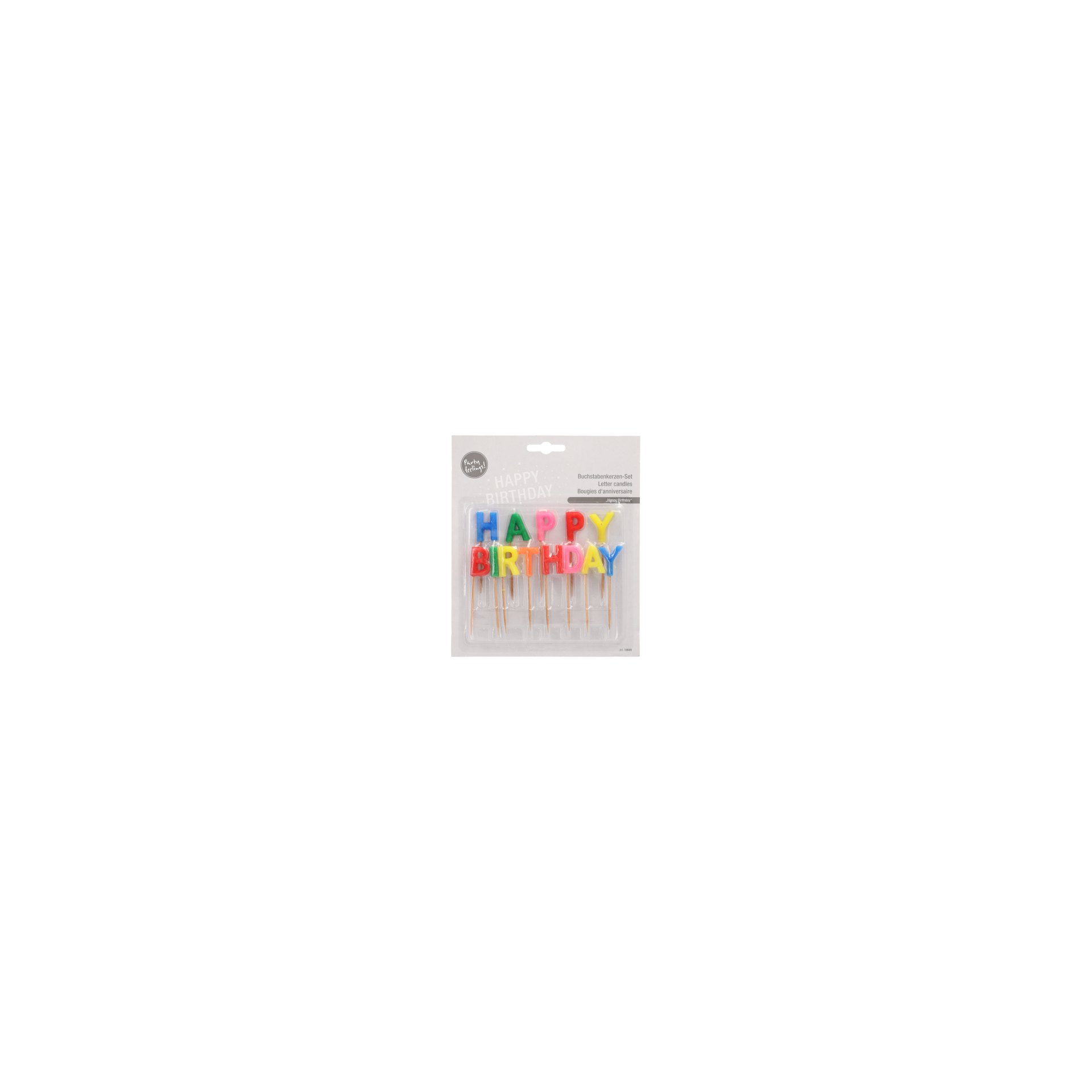 Buchstabenkerzen-Set 8 cm "Happy Birthday"