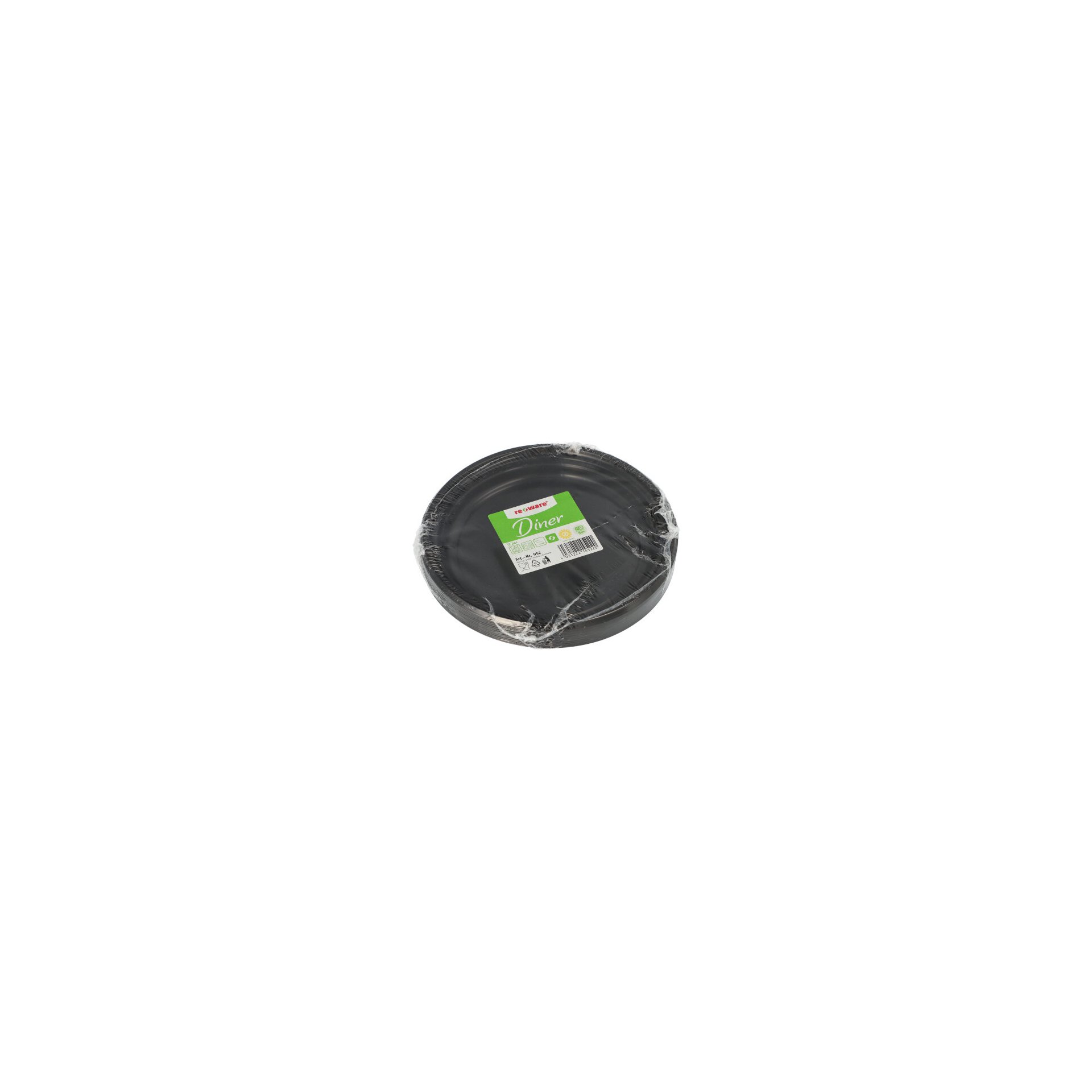 Mehrweg-Menü-Teller PP ungeteilt Ø 22 cm · 2,6 cm schwarz