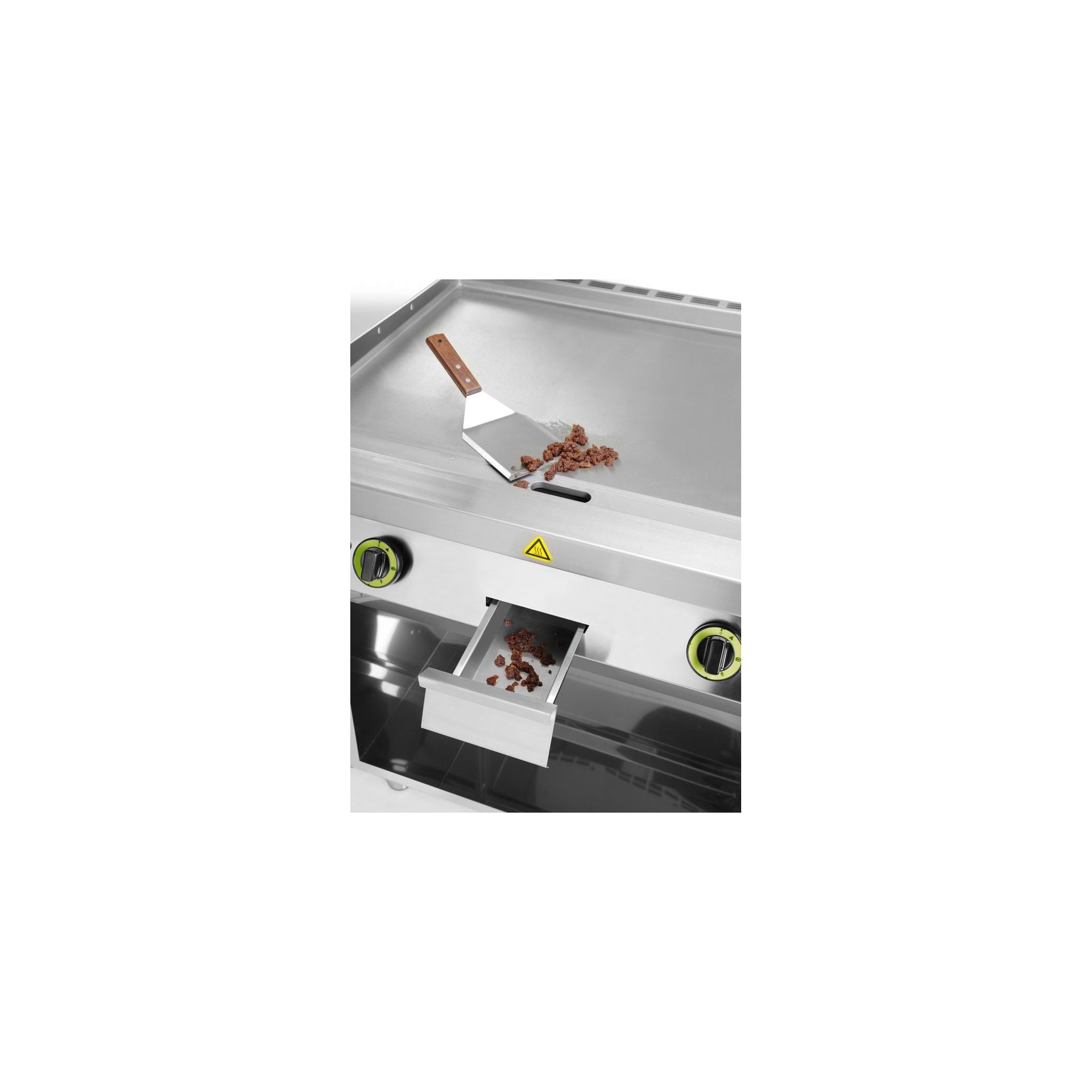 Gasgrillplatte, glatt, mit auf 3 Seiten geschlossenem Unterschrank, Kitchen Line, 10kW, 800x700x(H)900mm