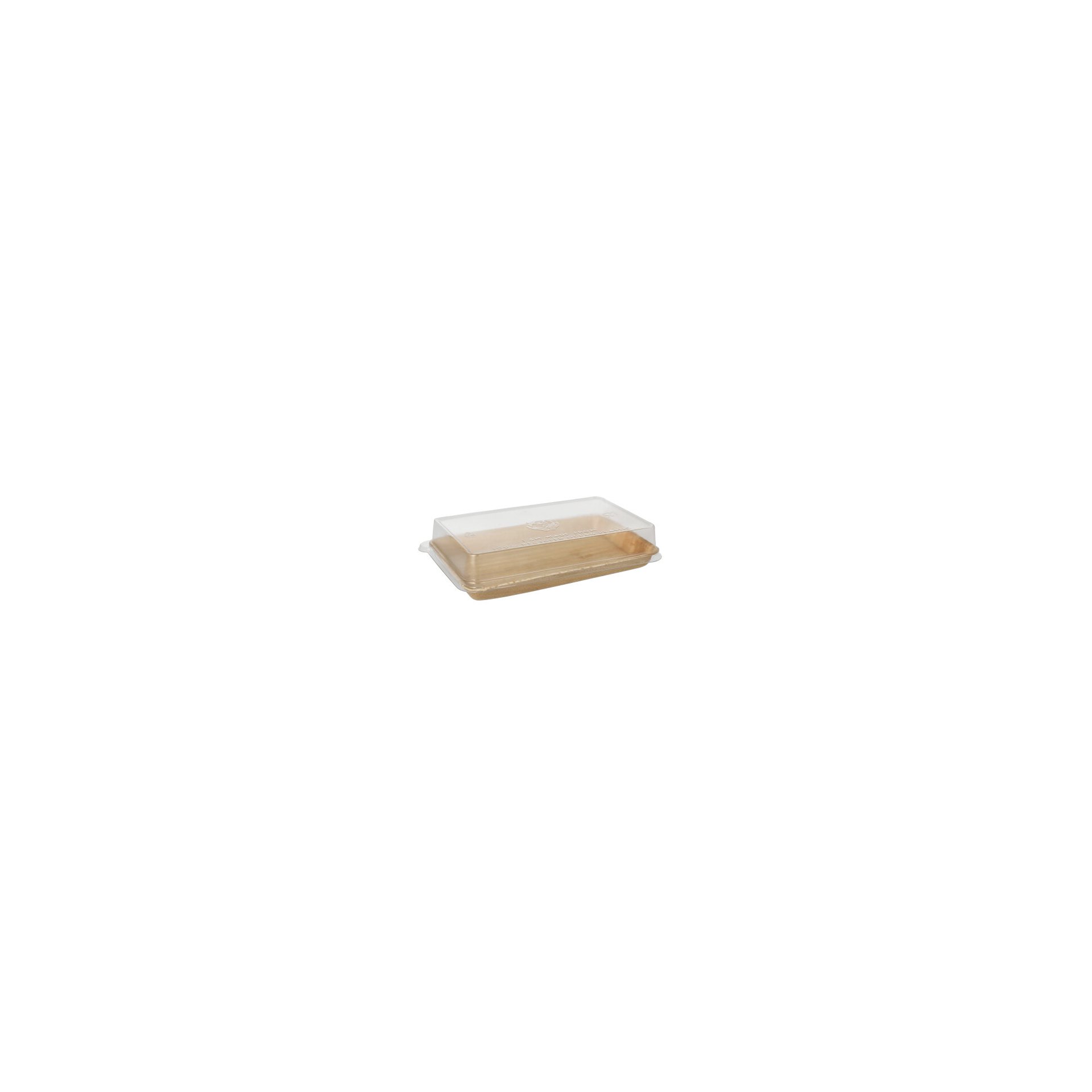 Sushi-Schalen Palmblatt eckig 200 ml 4,4 cm x 22 cm x 14,2 cm natur mit rPET Deckel "Kombipack"