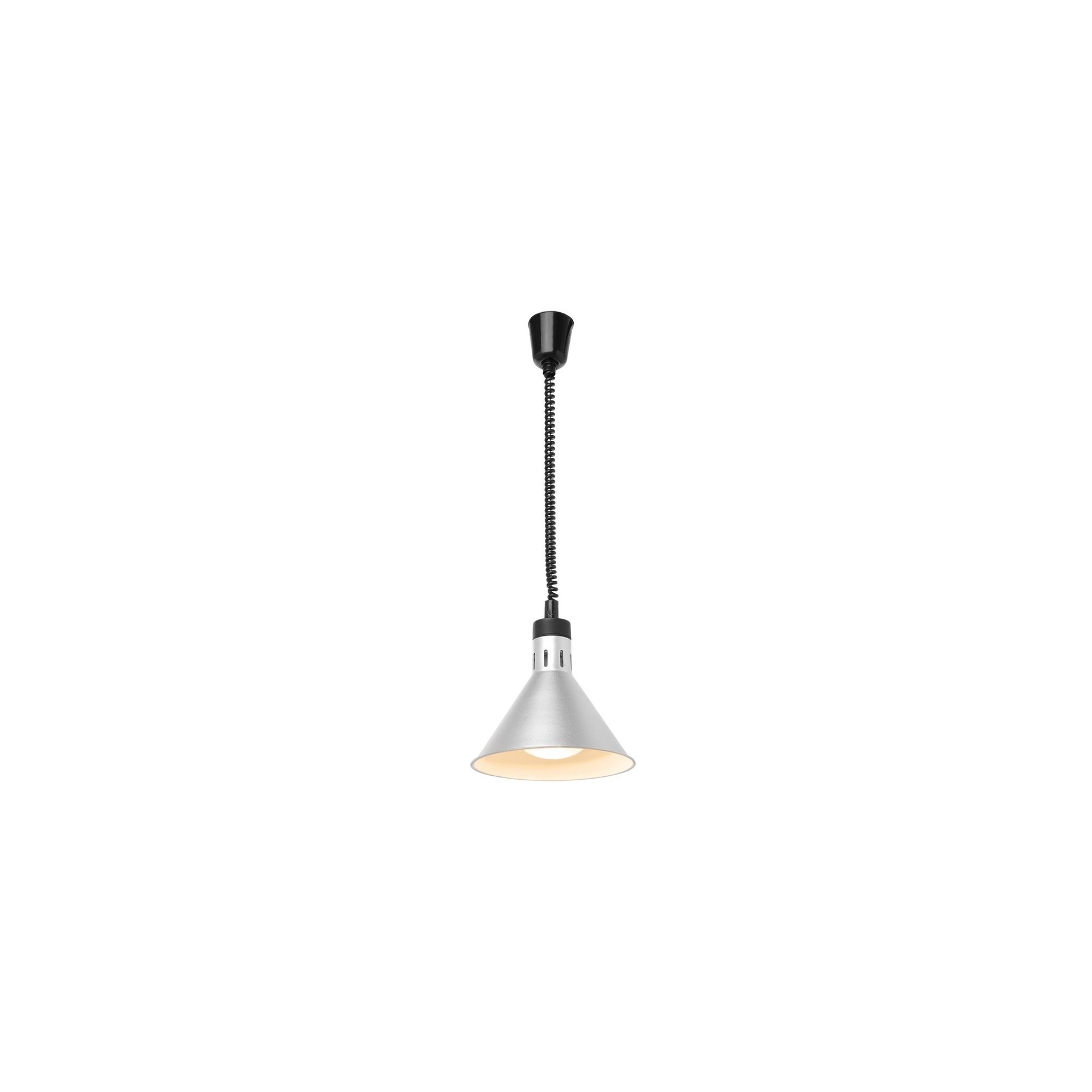 Höhenverstellbare Wärmelampe konisch, Silber, 230V/250W, ⌀275x(H)250mm