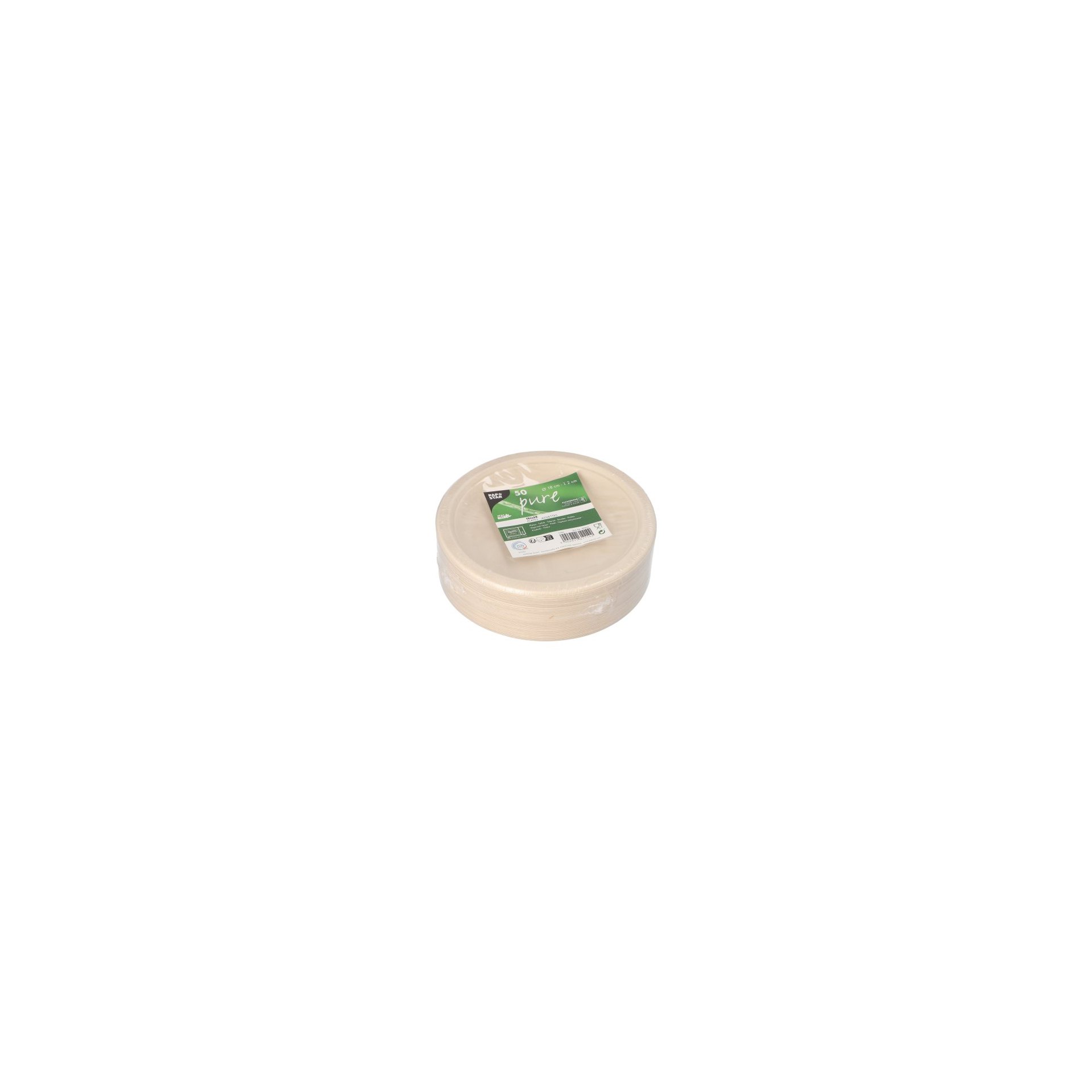 Teller, Zuckerrohr "pure" ungeteilt Ø 18 cm · 2 cm natur Teller, Zuckerrohr "pure" ungeteilt Ø 18 cm · 2 cm natur