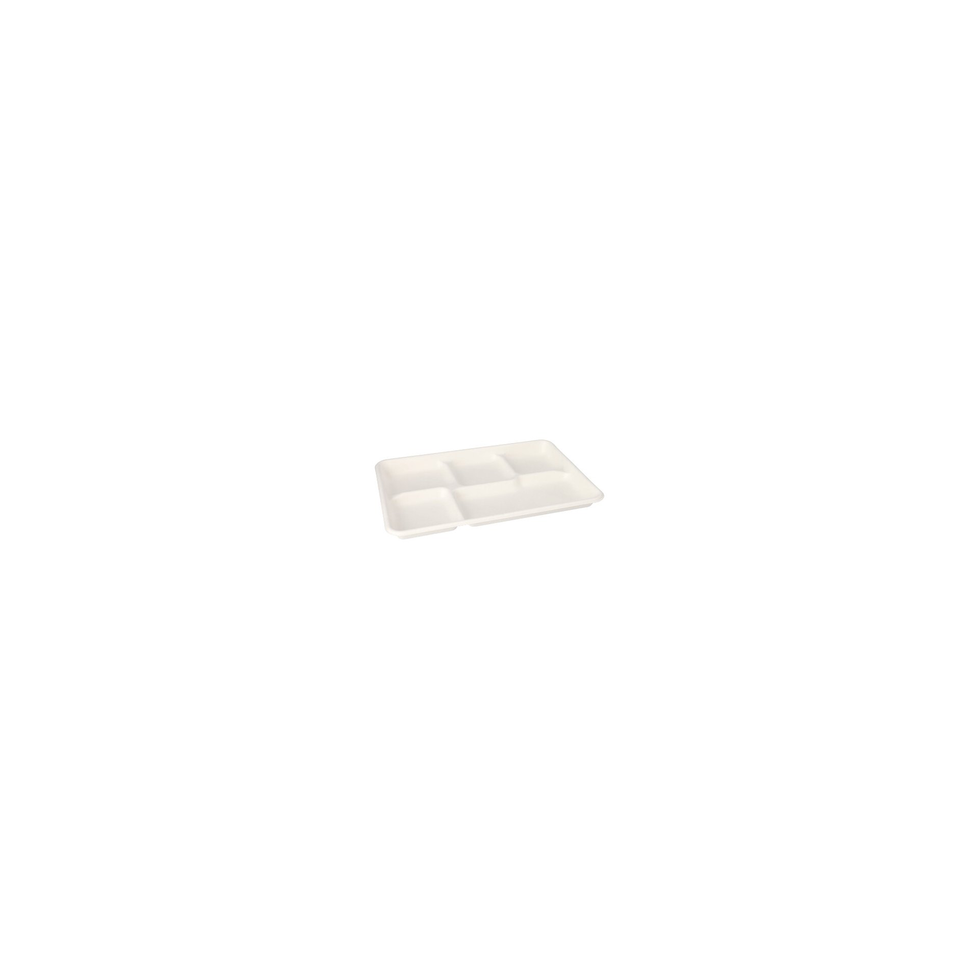 Menü-Trays, Zuckerrohr "pure" 5-geteilt 2,4 cm x 21,6 cm x 31,7 cm weiss Menü-Trays, Zuckerrohr "pure" 5-geteilt 2,4 cm x 21,6 cm x 31,7 cm weiss