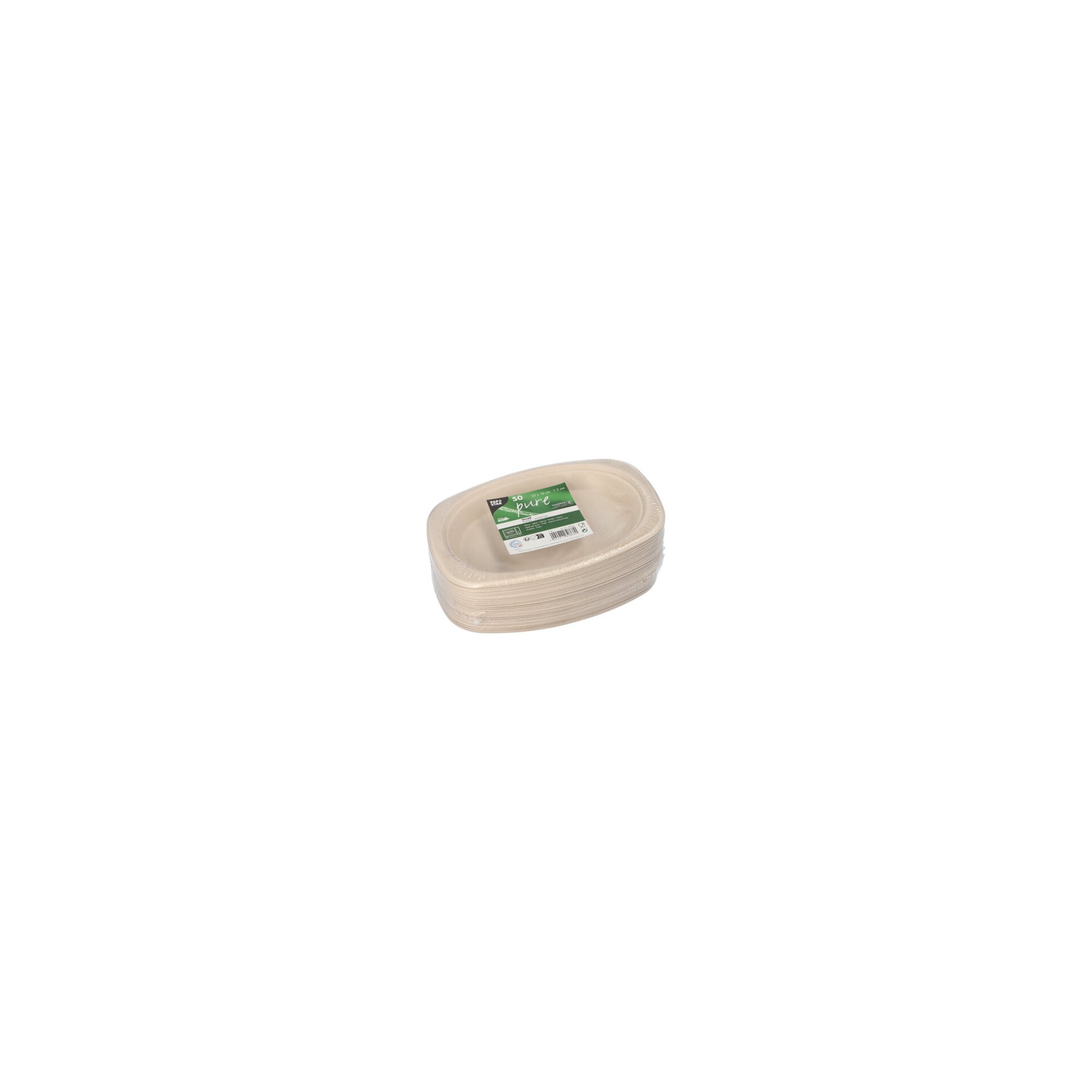 Teller, Zuckerrohr "pure" oval 23 cm x 16 cm x 2 cm natur Teller, Zuckerrohr "pure" oval 23 cm x 16 cm x 2 cm natur