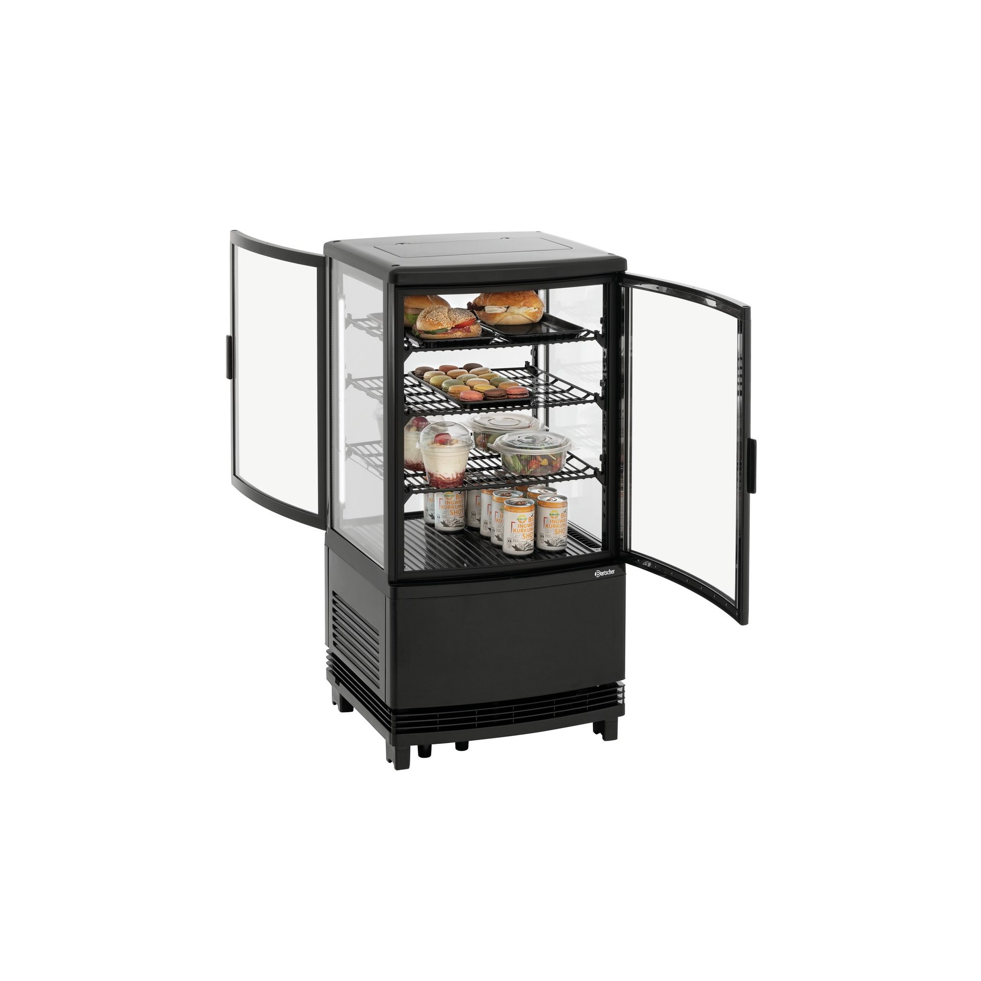 Mini-Kühlvitrine 64L2T schwarz