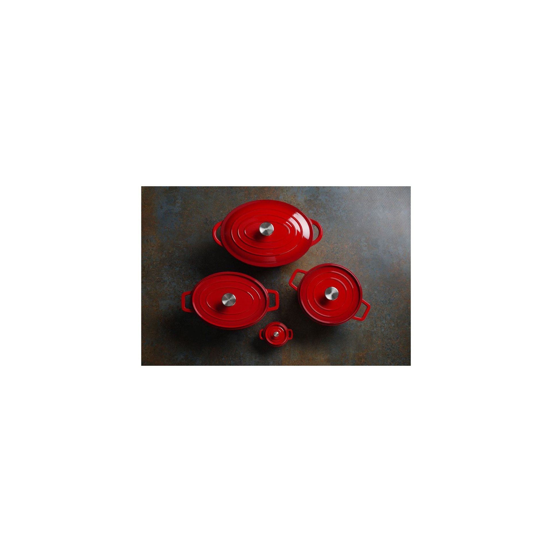 Emaillierter Gusseisentopf, 3,7L, Rot, 317x240x(H)105mm