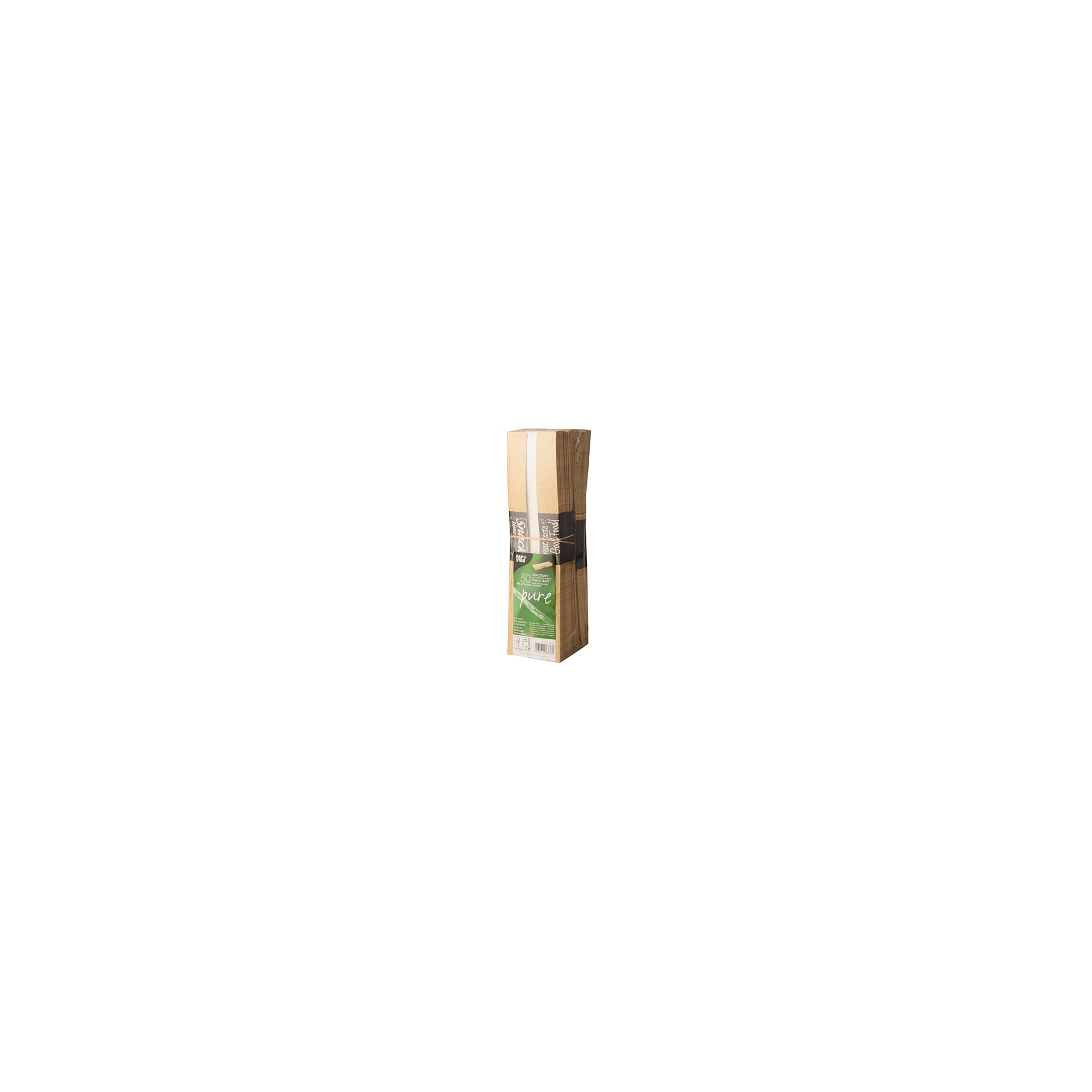 Snacktrays, Pappe "pure" 3 cm x 7,5 cm x 28,5 cm "Good Food"