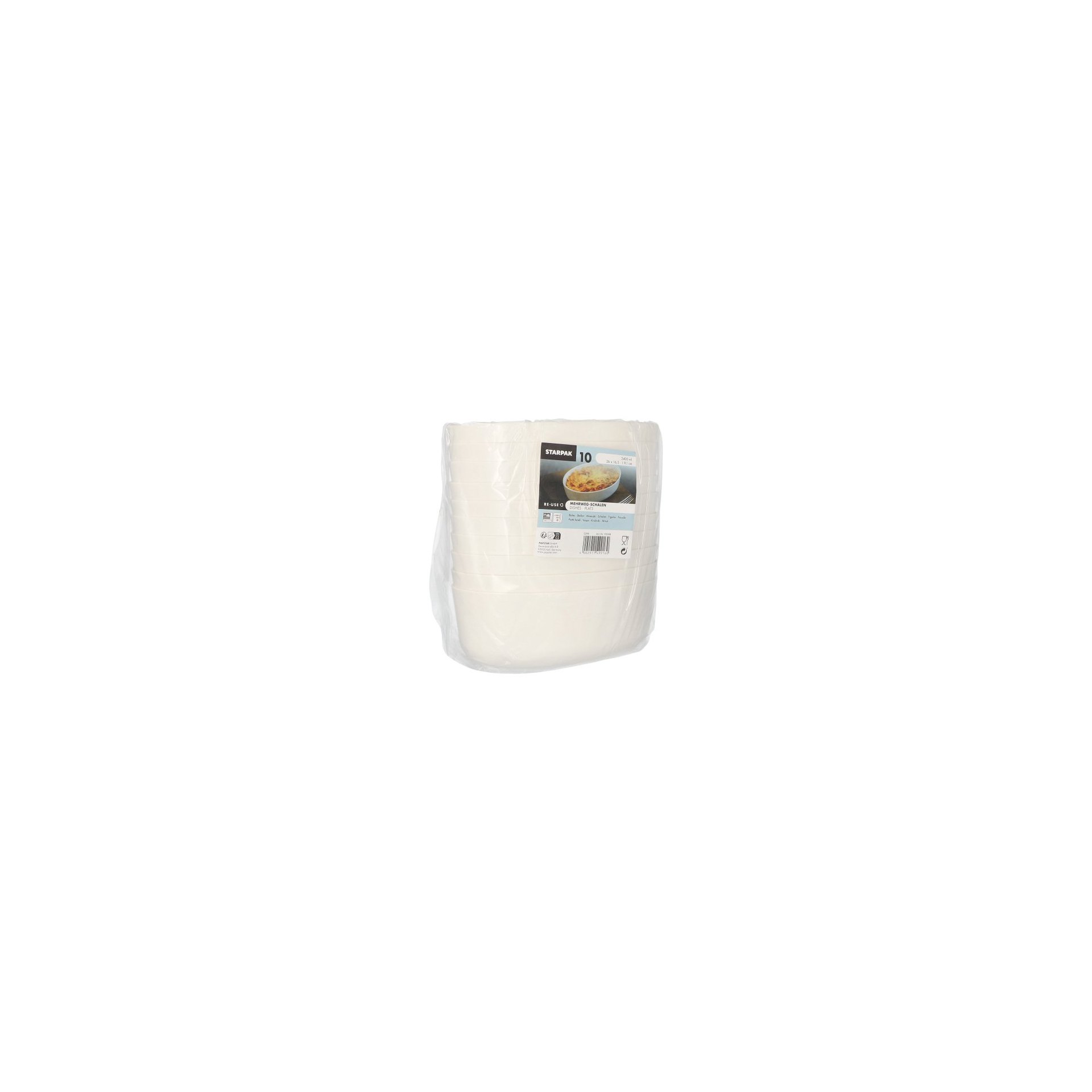 Mehrweg-Schalen oval 2400 ml 9,1 cm x 16,5 cm x 26 cm weiss "Cella"