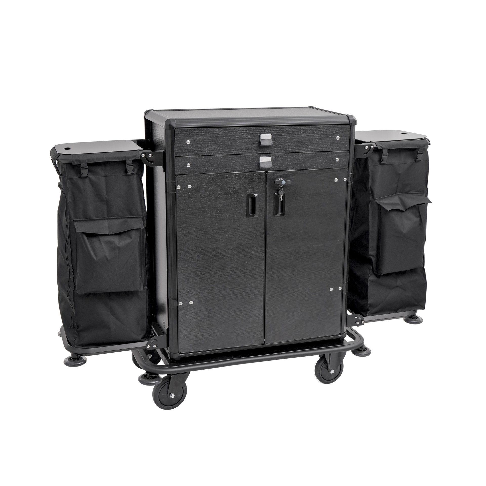 Zimmerservicewagen, 80 x 50 x 130 cm, Aluminium, HPL, ABS Kunststoff