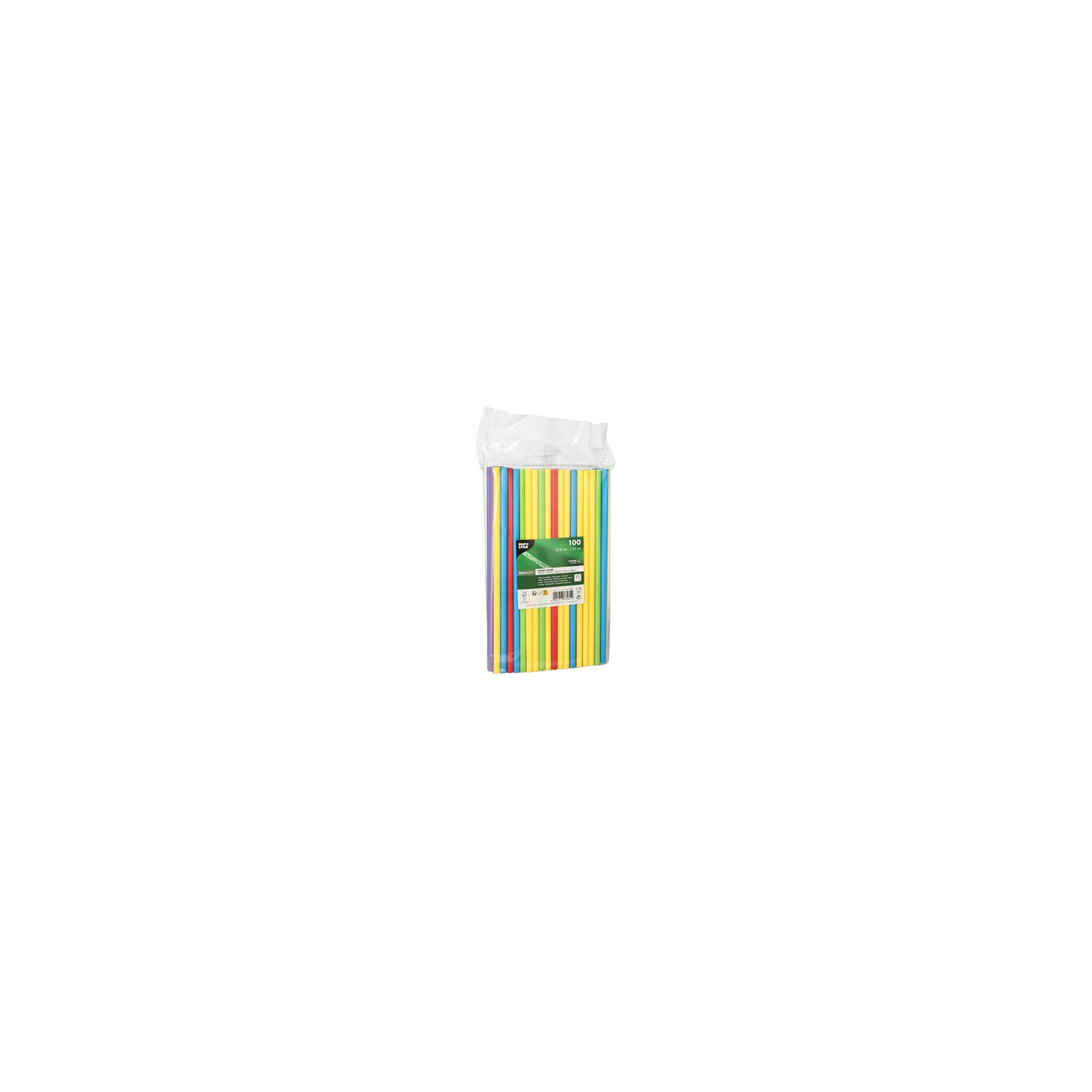 Shake-Halme, Papier Ø 8 mm · 25 cm farbig sortiert Shake-Halme, Papier Ø 8 mm · 25 cm farbig sortiert
