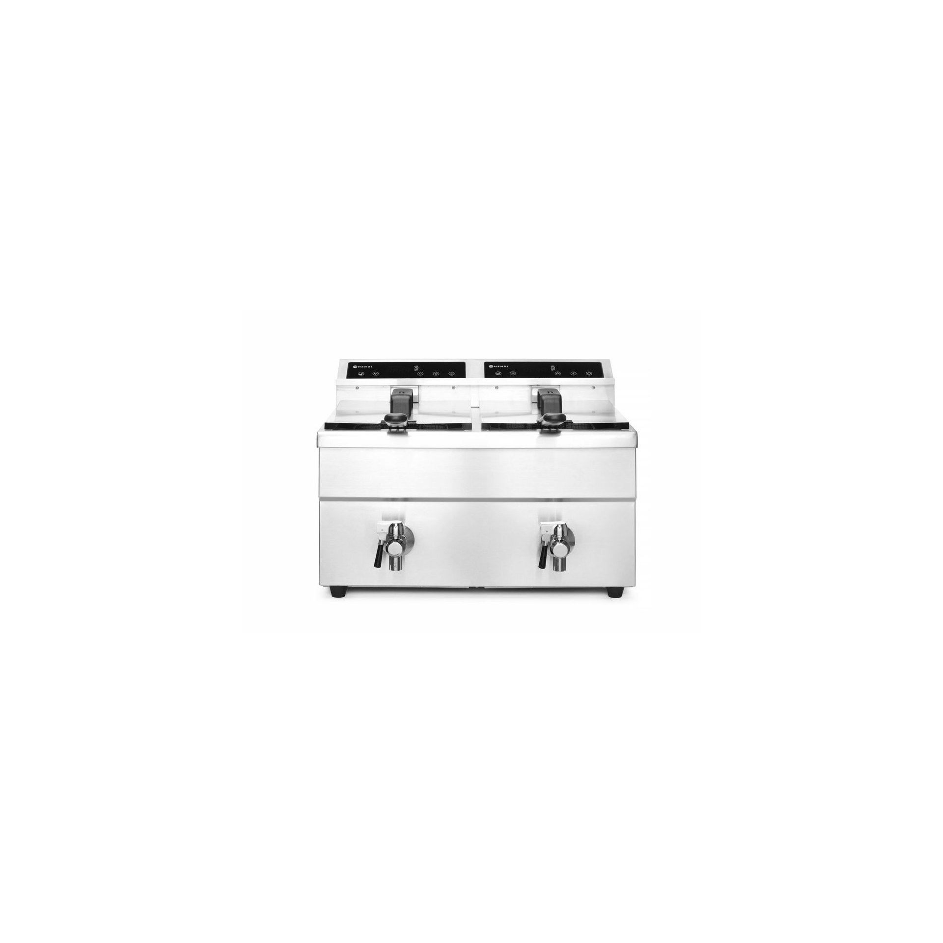 Induktionsfritteuse - mit Ablasshahn 2x8 l, Profi Line, 16L, 230V/7000W, 577x609x(H)410mm