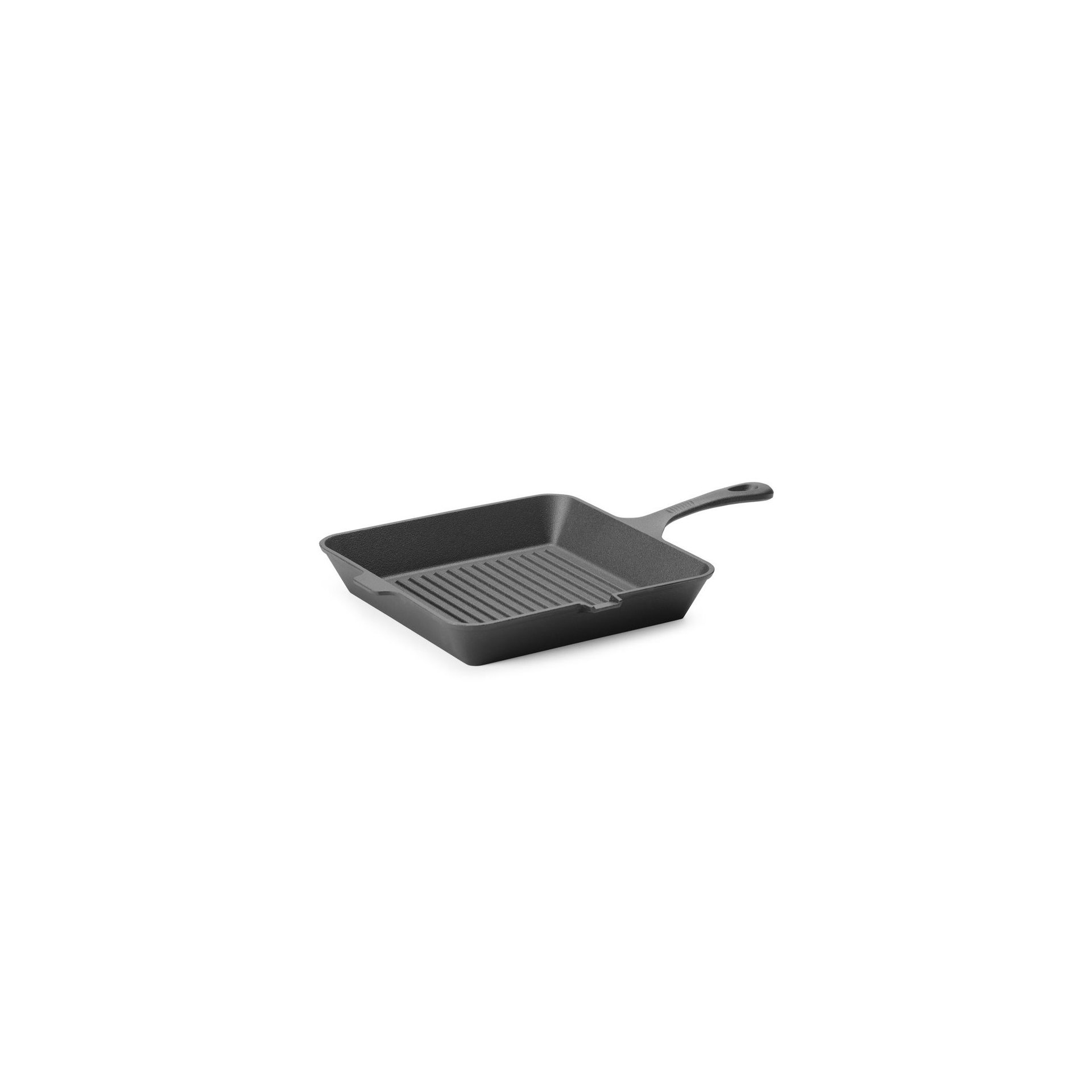 Gusseisen-Grillpfanne, Schwarz, 250x250x(H)50mm, Quadratisch Gusseisen-Grillpfanne, Schwarz, 250x250x(H)50mm, Quadratisch