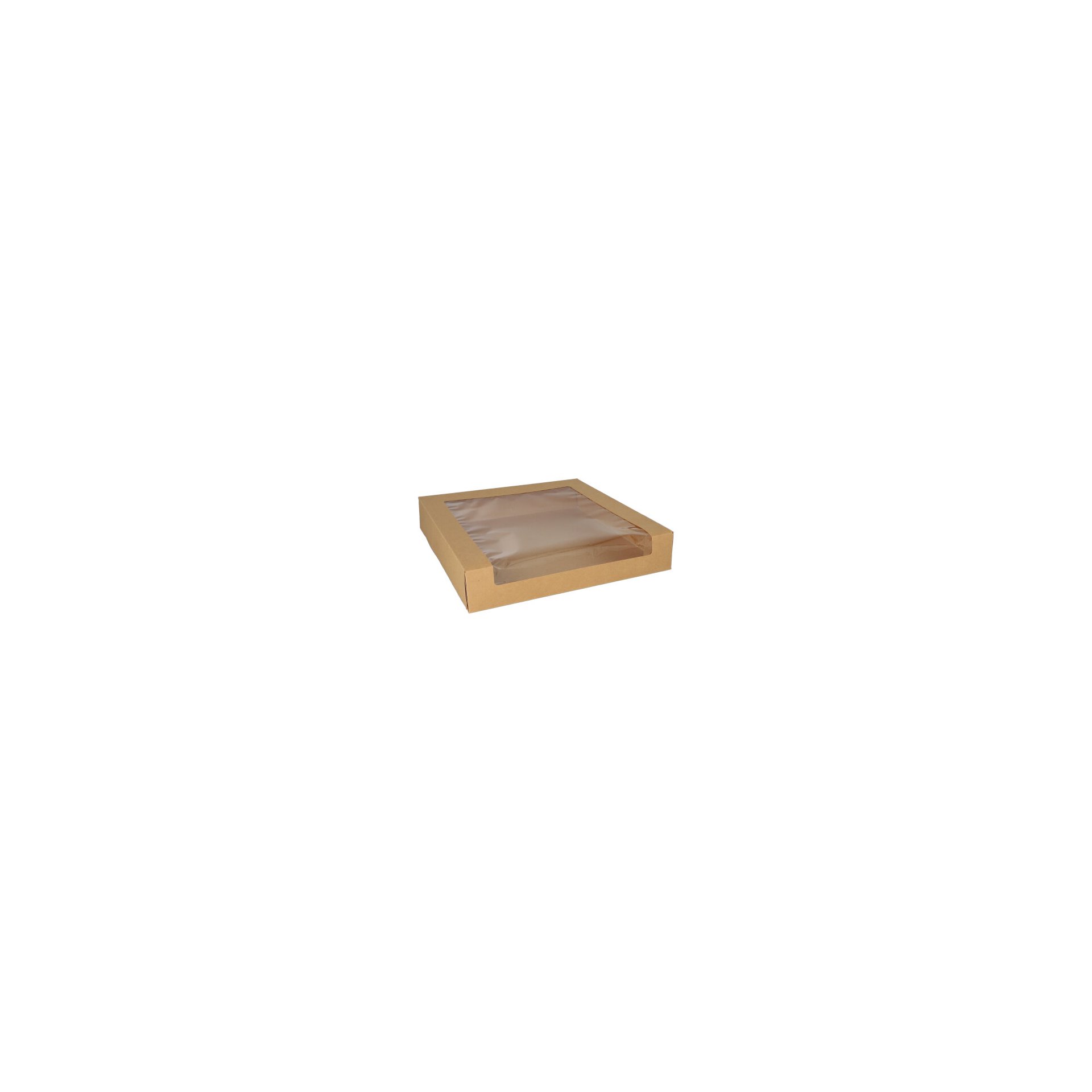 Tortenkartons mit Deckel eckig 5,5 cm x 30 cm x 30 cm mit Sichtfenster aus PLA
