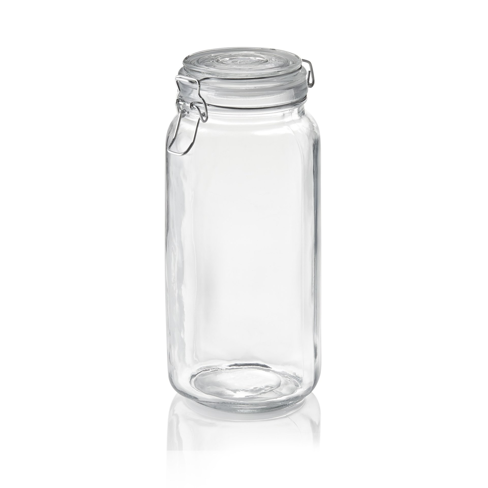 Vorratsglas, 2 ltr., Ø 9 cm, Höhe 26 cm, Glas, Edelstahl, Silikon