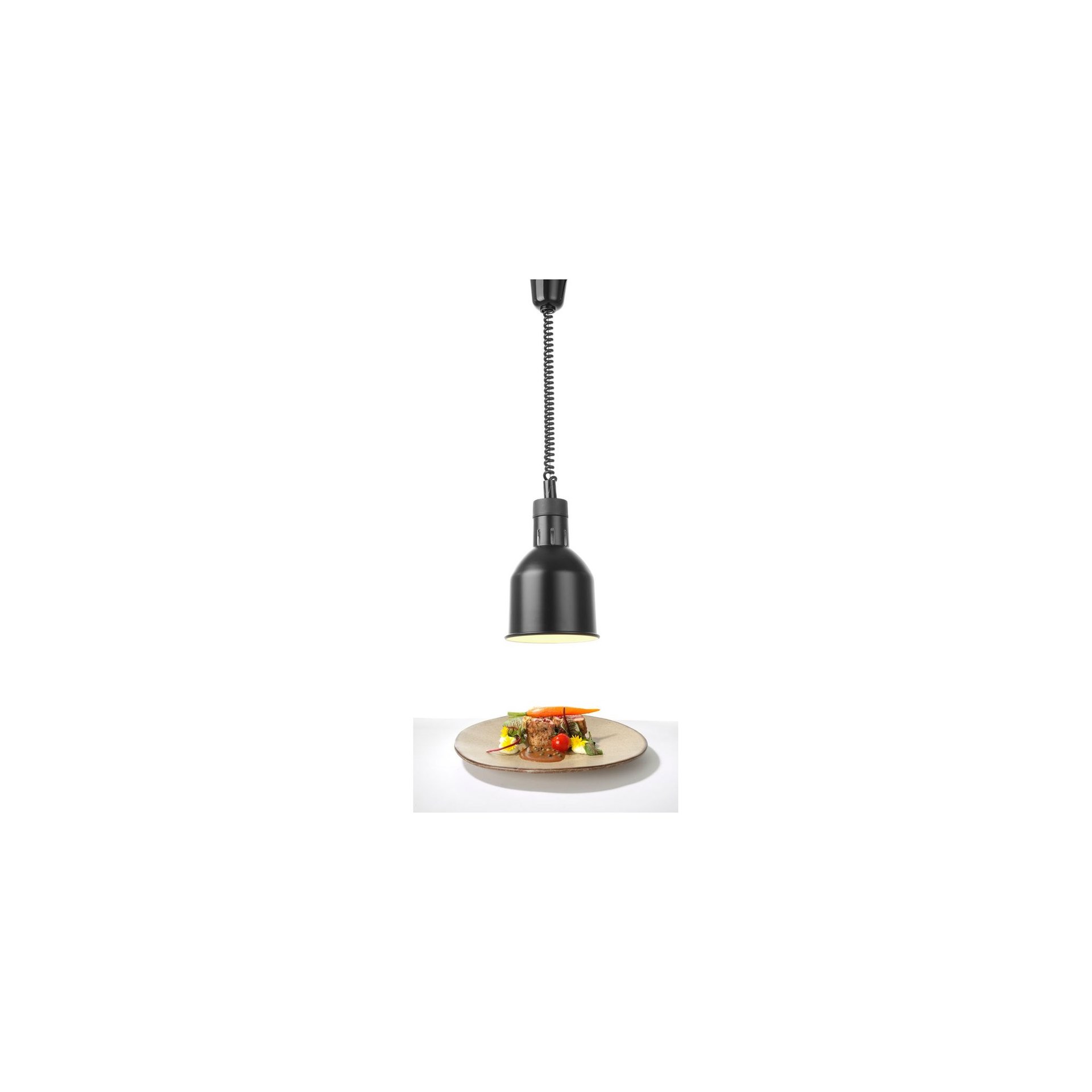 Höhenverstellbare Wärmelampe, zylinderförmig, Schwarz, 230V/250W, ⌀175x(H)250mm