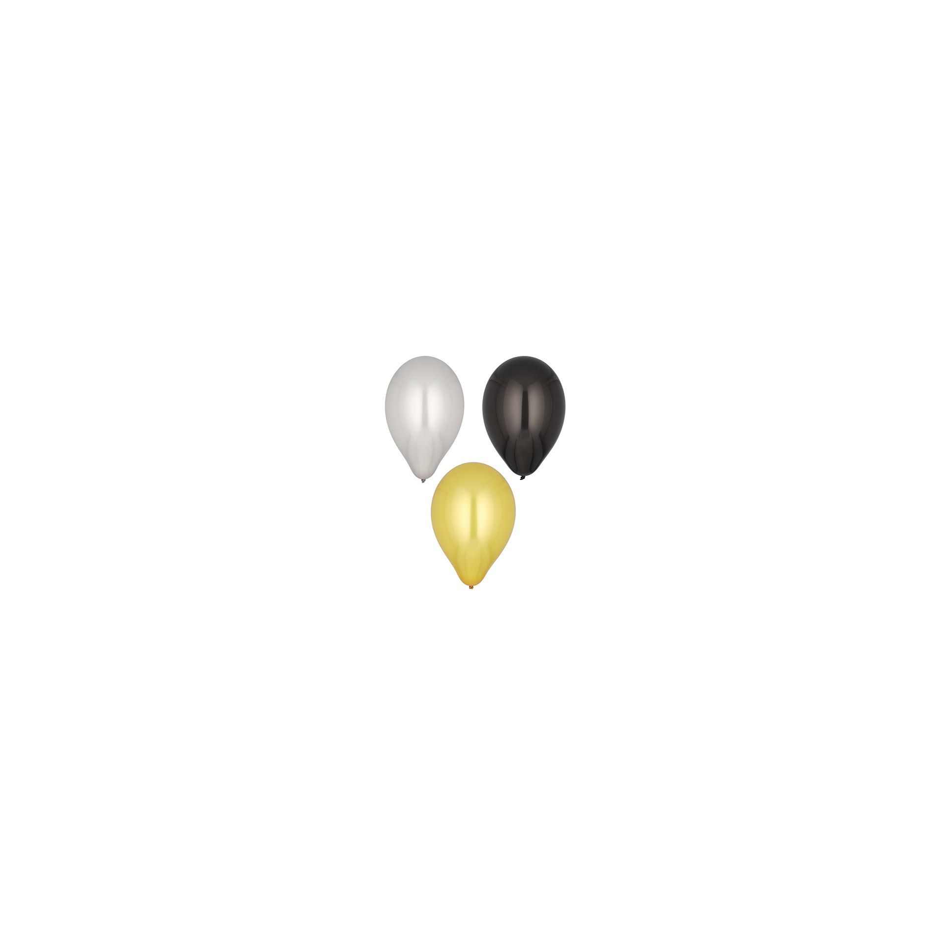 Luftballons Ø 25 cm schwarz/gold/silber Luftballons Ø 25 cm schwarz/gold/silber