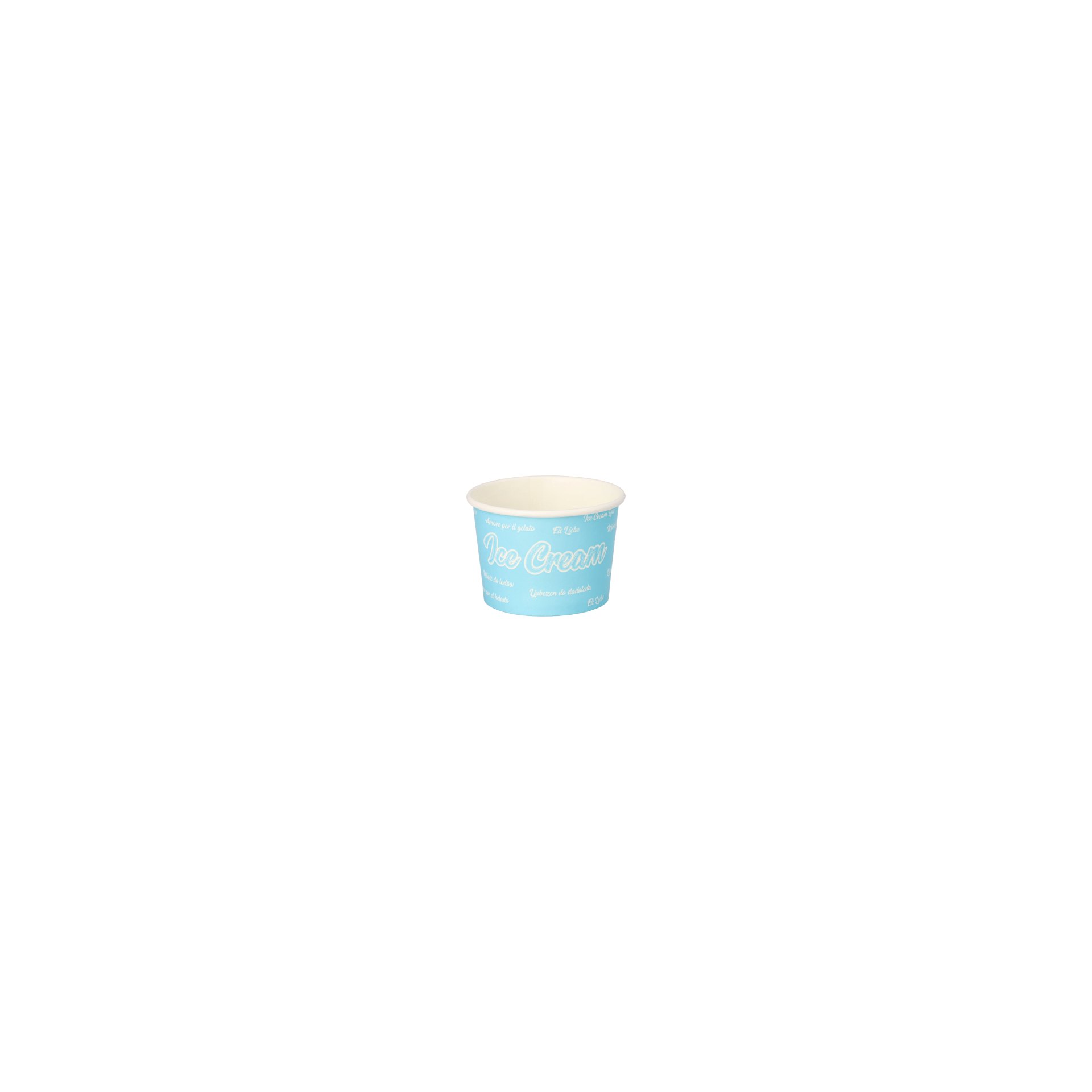 Eisbecher, Pappe rund 100 ml Ø 7,5 cm · 4,9 cm blau "Icelove"