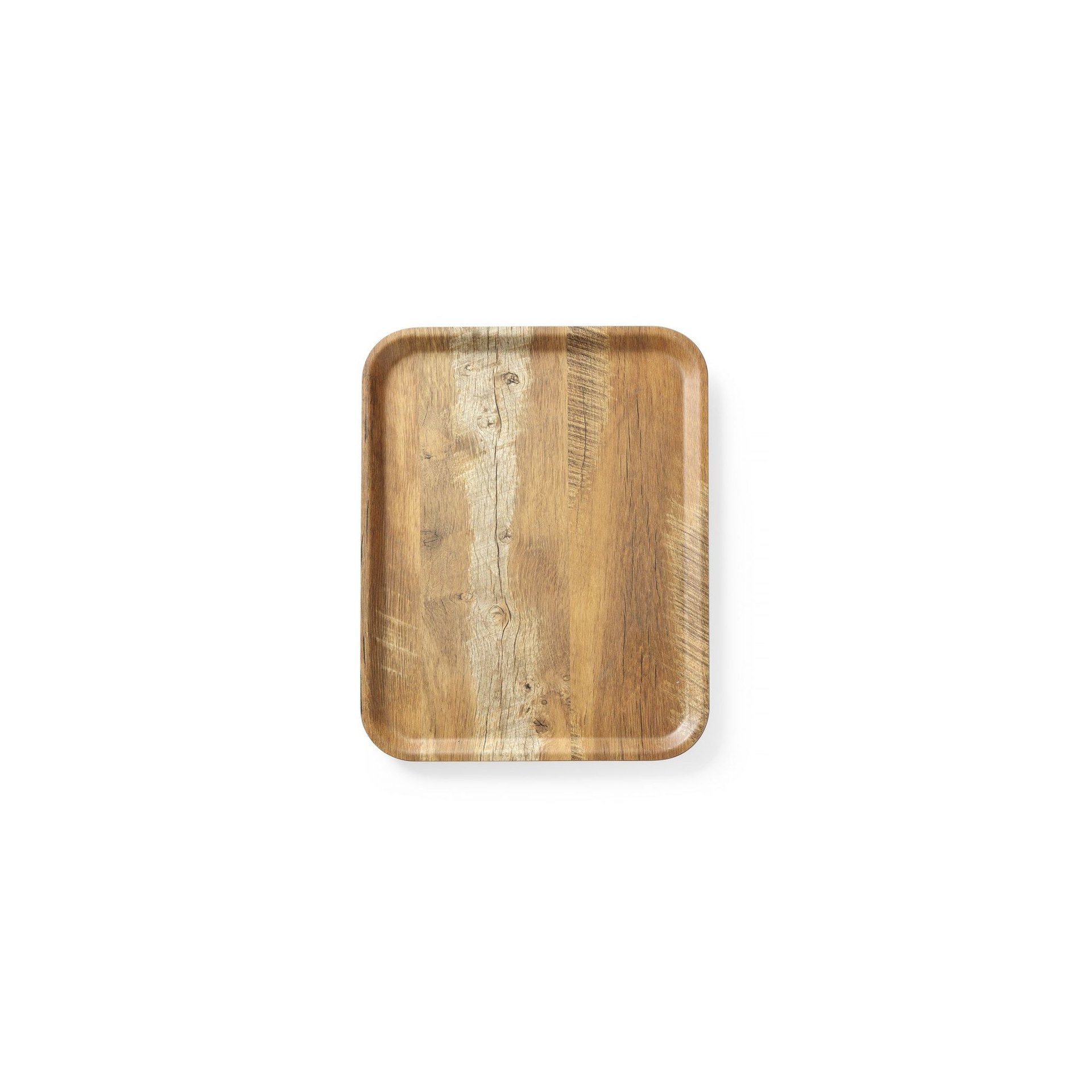 Serviertablett aus Melamin mit Holzoptik , AmerBox, Holz, 330x430mm