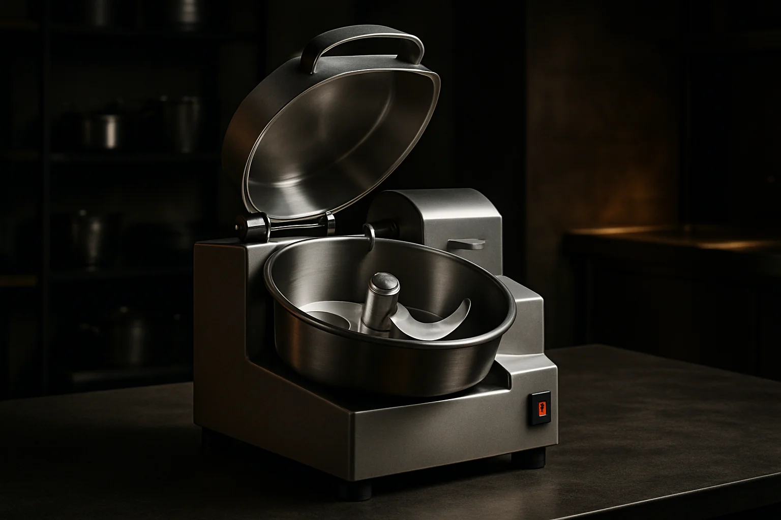 industrieller cutter zum zerkleinern und emulgieren in gastronomieküche