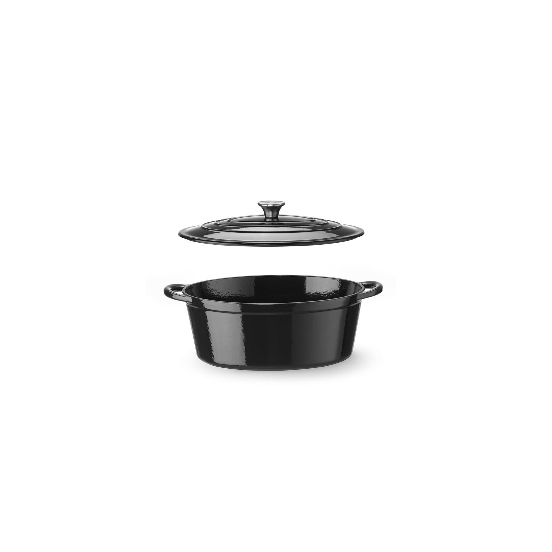 Emaillierter Gusseisentopf, 6,88L, Schwarz, 405x255x(H)134mm Emaillierter Gusseisentopf, 6,88L, Schwarz, 405x255x(H)134mm