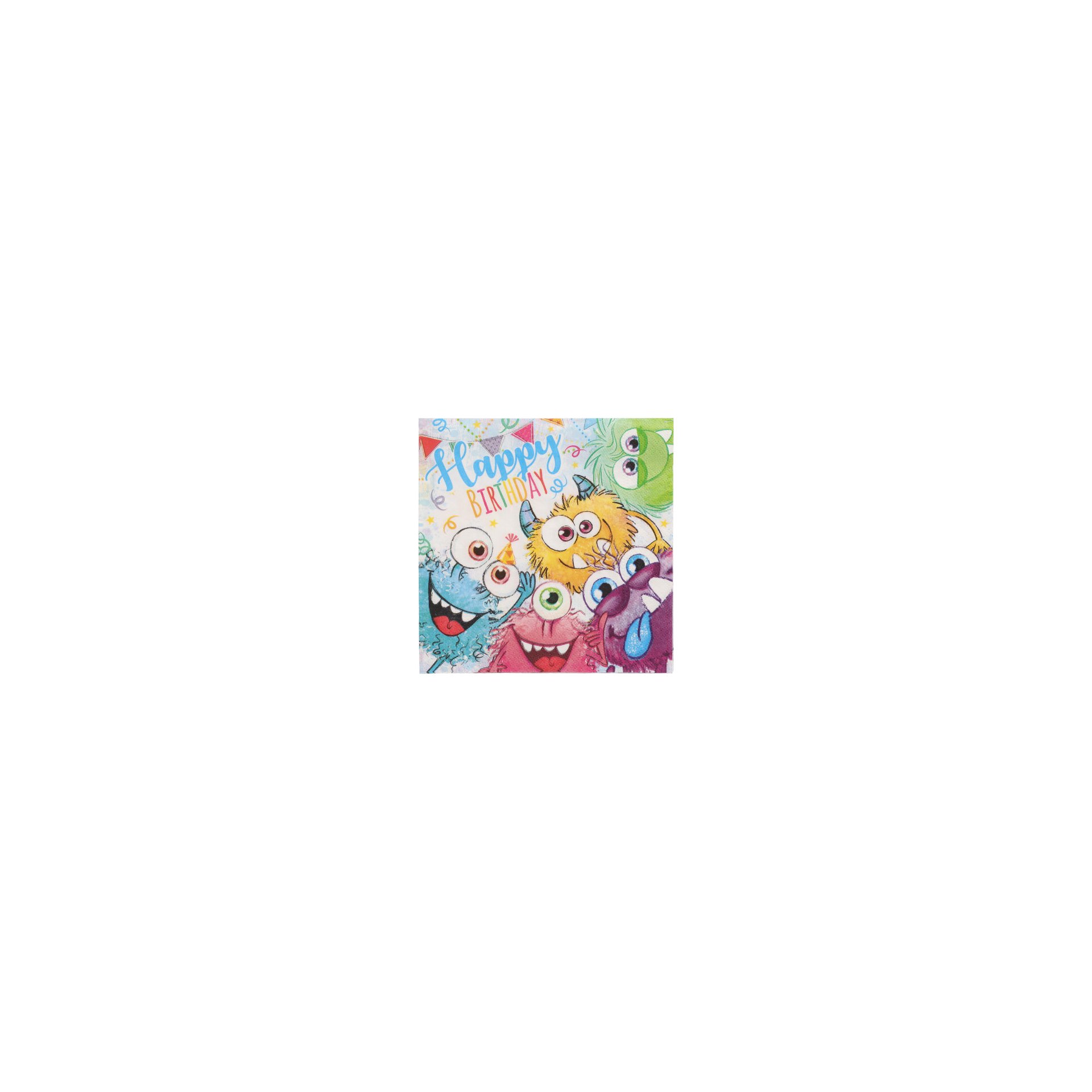 Servietten, 3-lagig 1/4-Falz 33 cm x 33 cm "Funny Monsters"
