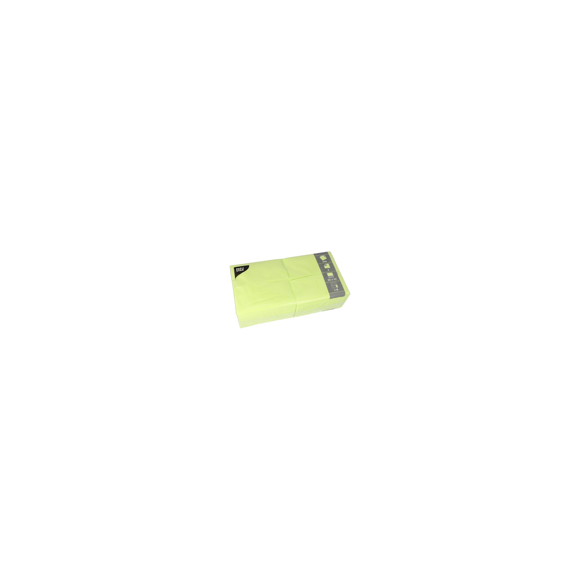 Servietten, 3-lagig 1/8-Falz 33 cm x 33 cm limonengrün