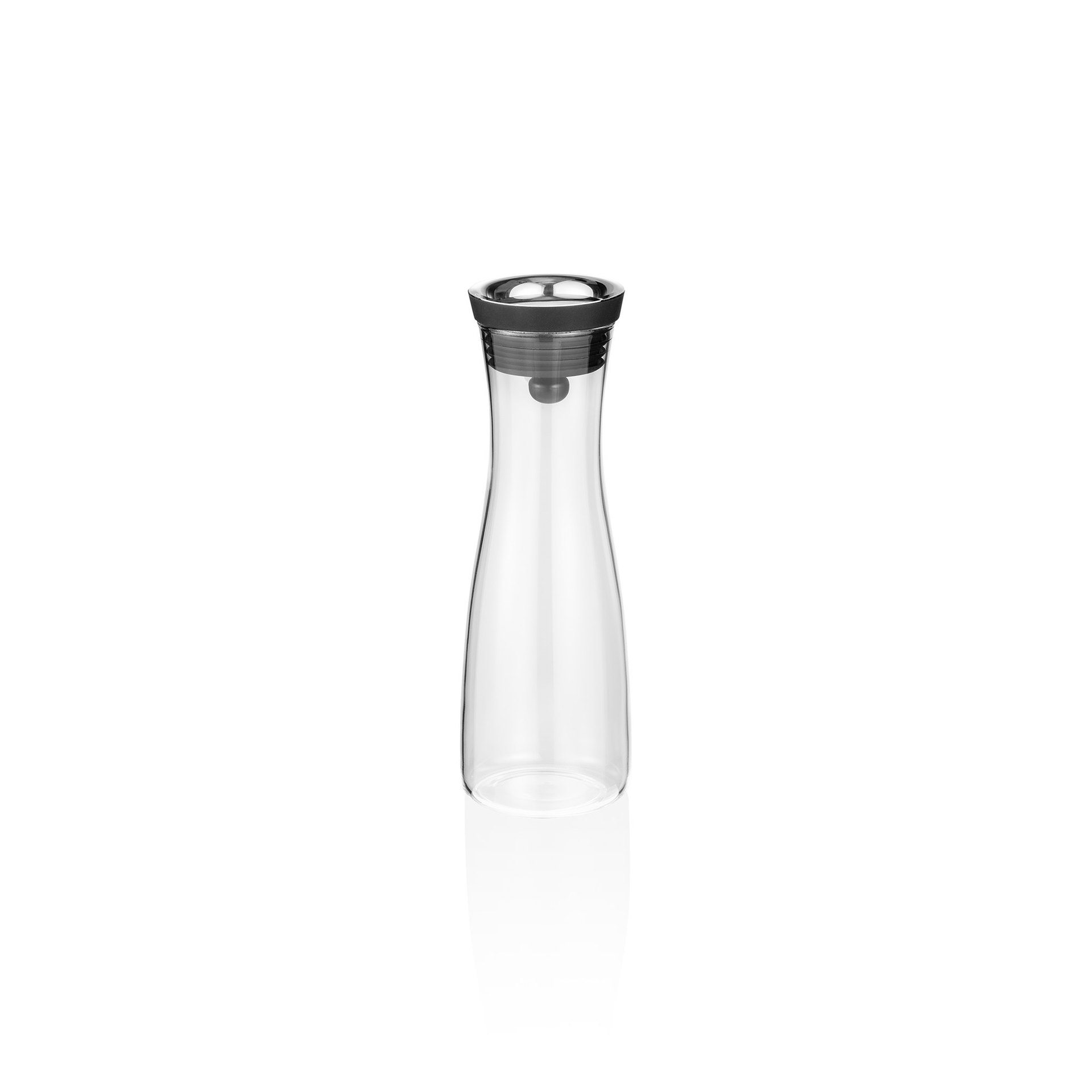 Karaffe, 1,2 ltr., Ø 7,5 cm, Borosilikatglas, Edelstahl, Silikon