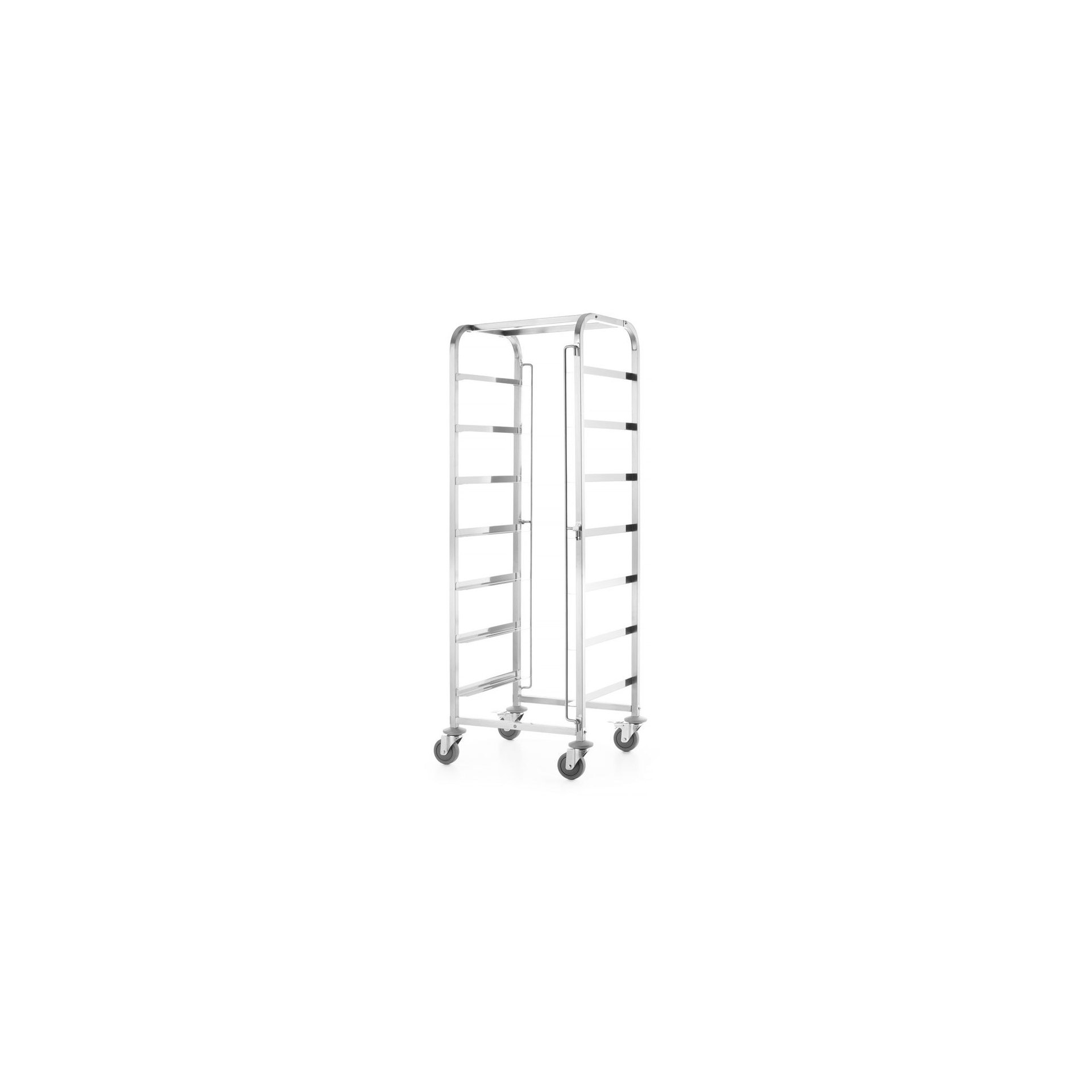 Transportwagen für Spülmaschinenkörbe - 7 Körbe à 500x500 mm, 615x560x(H)1710mm Transportwagen für Spülmaschinenkörbe - 7 Körbe à 500x500 mm, 615x560x(H)1710mm
