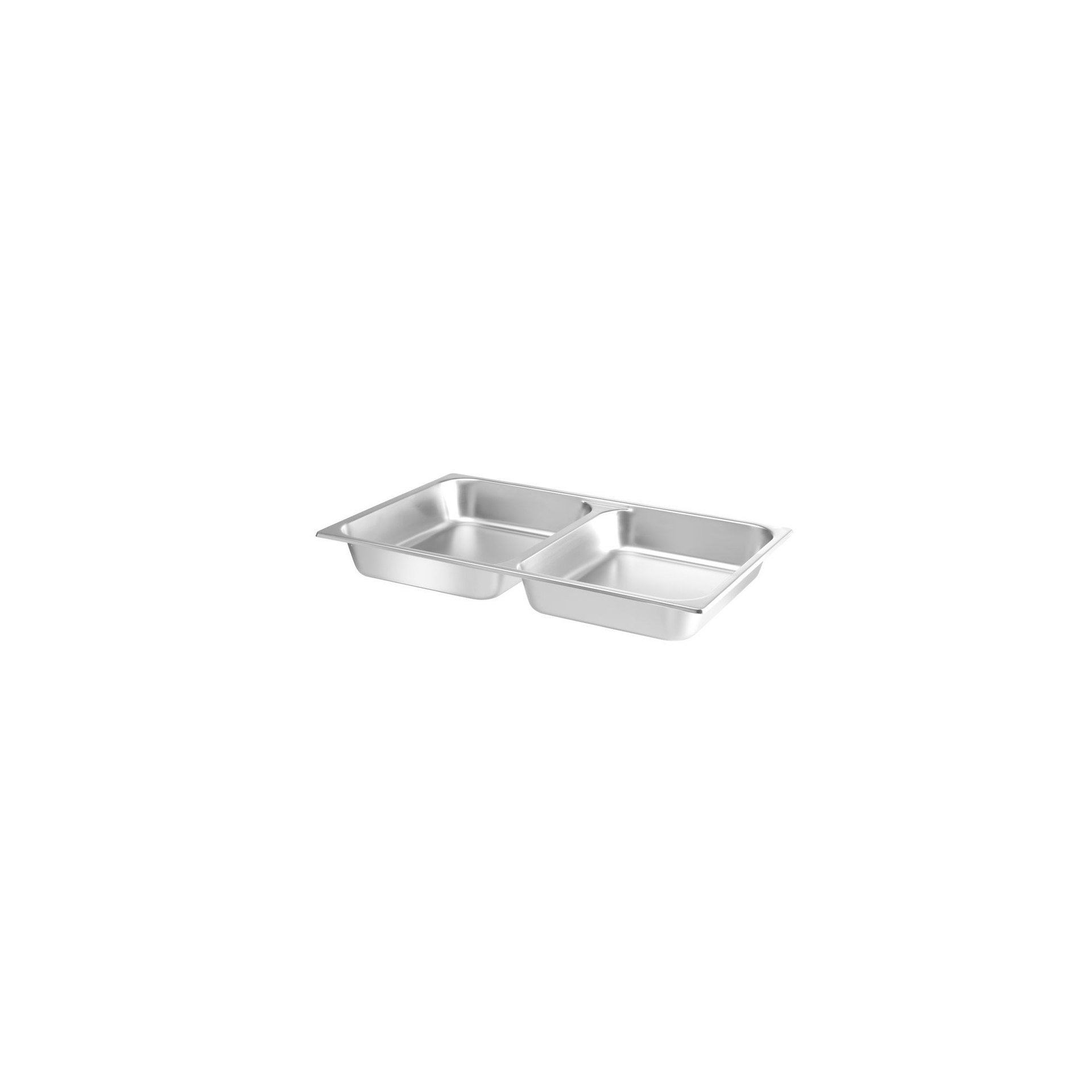 Lebensmittelpfanne GN 1/1 zweigeteilt, 7,5L, 530x325x(H)65mm Lebensmittelpfanne GN 1/1 zweigeteilt, 7,5L, 530x325x(H)65mm