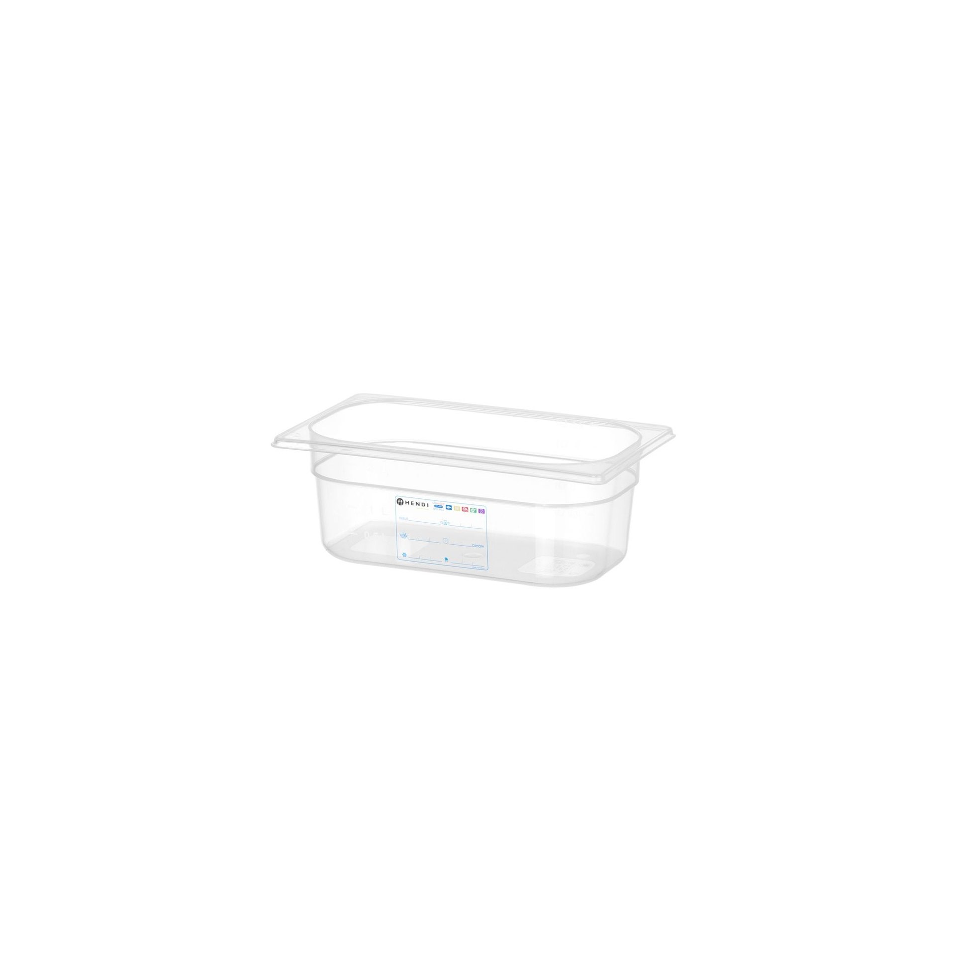 Gastronorm-Behälter 1/4, GN 1/4, 2,8L, Transparent, 265x162x(H)100mm